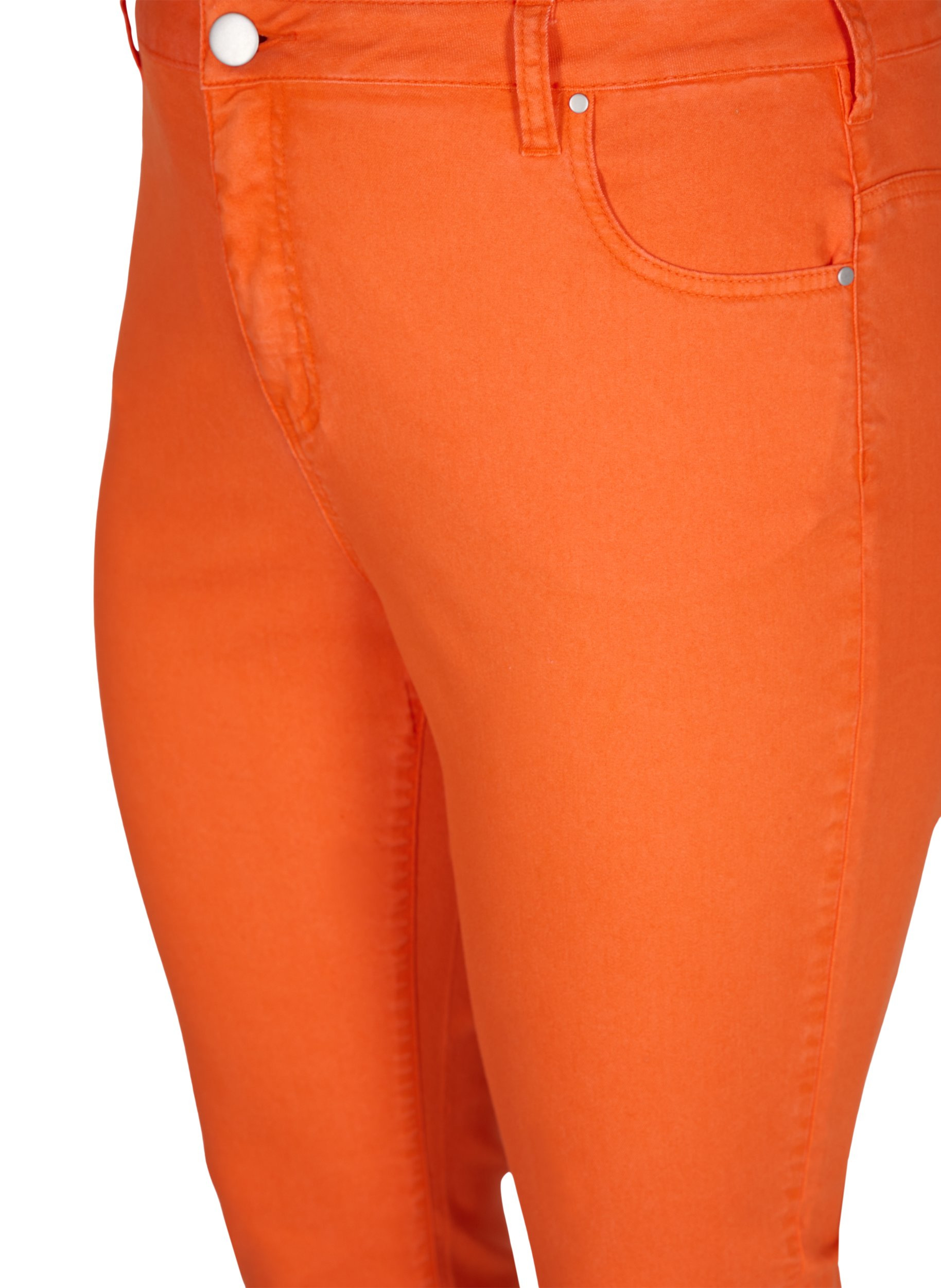 Tettsittende capribukser med glidelås, Orange , Packshot image number 2