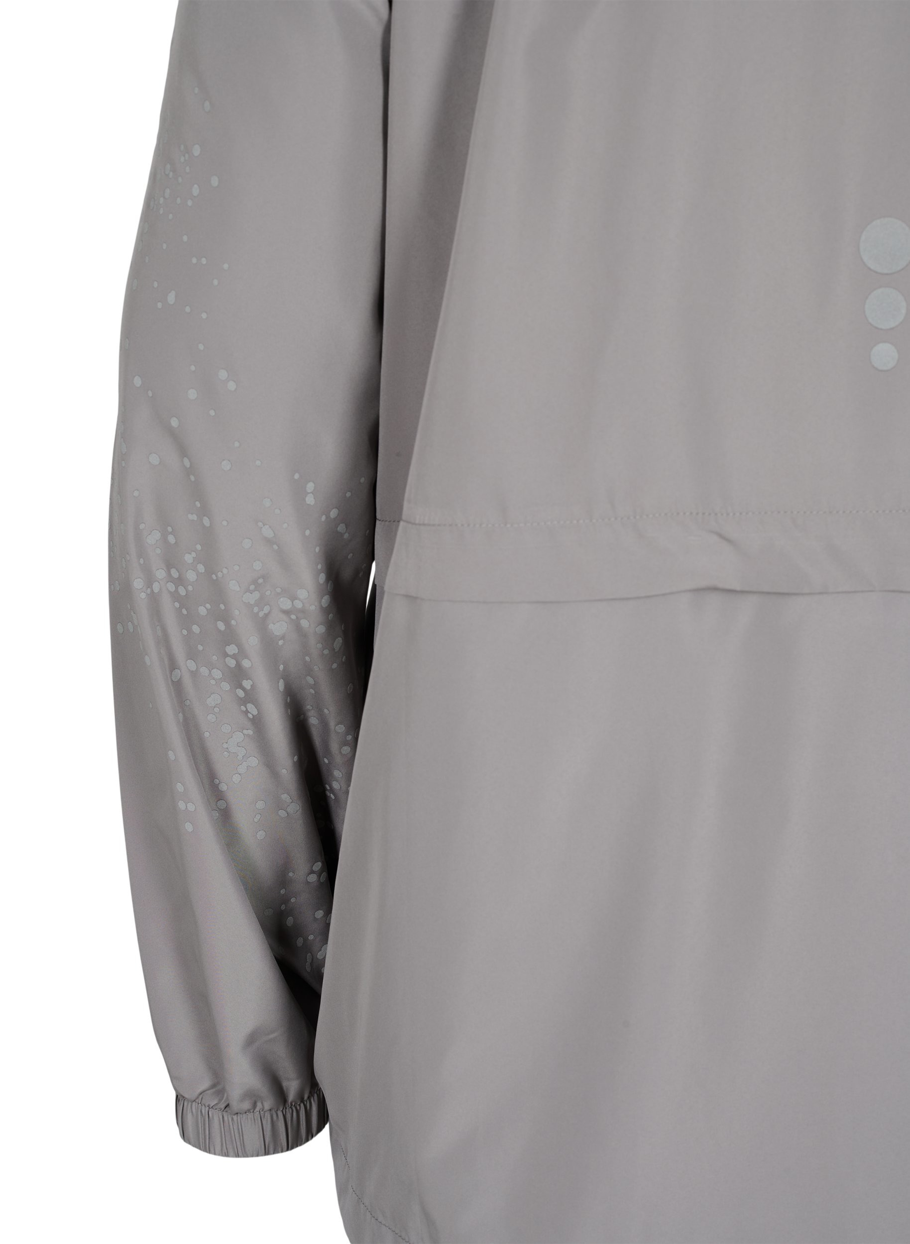 Treningsjakke med hette og refleks, Grey Silver, Packshot image number 3