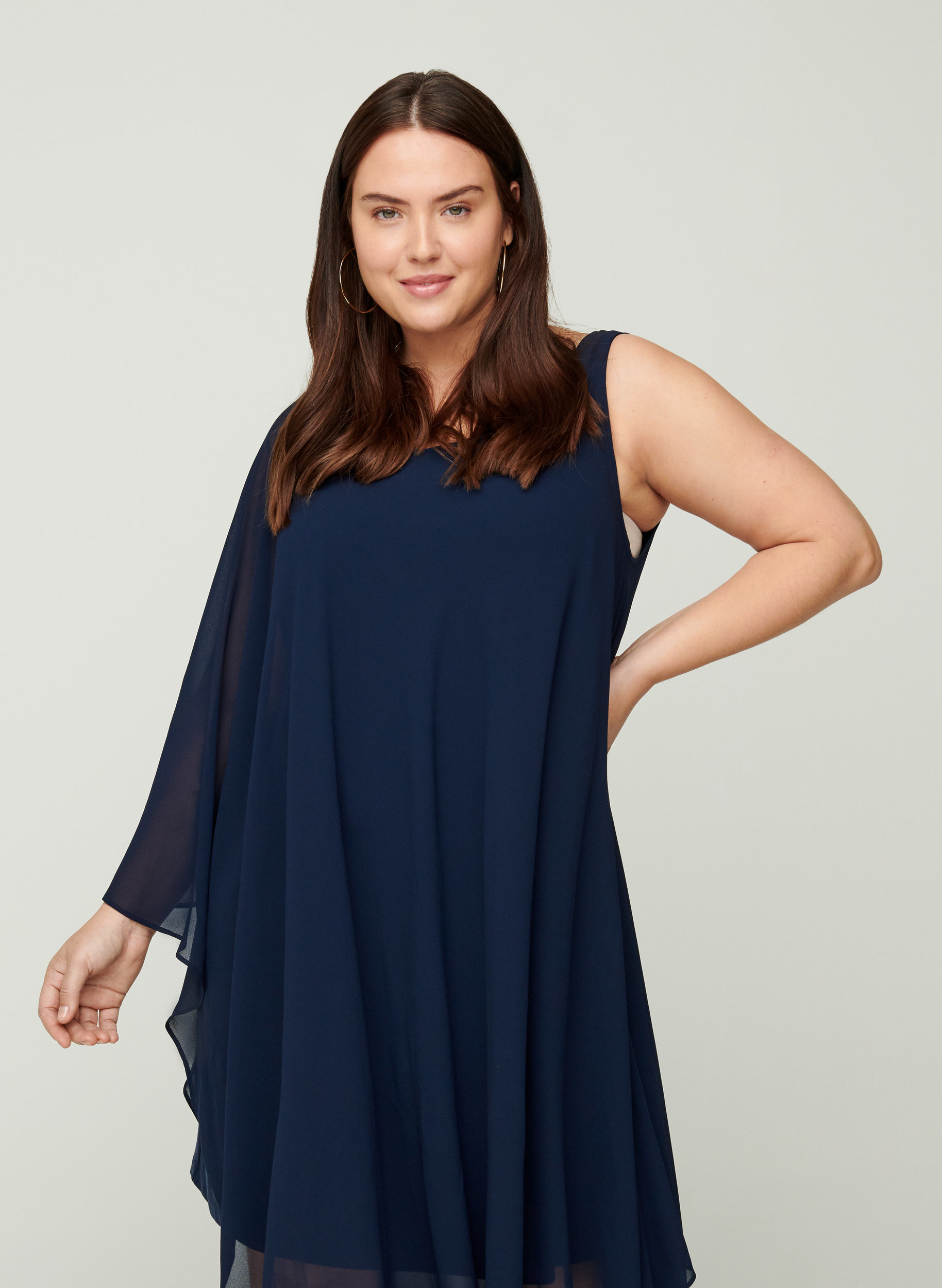 One-shoulder-kjole med A-form, Night Sky, Model image number 1
