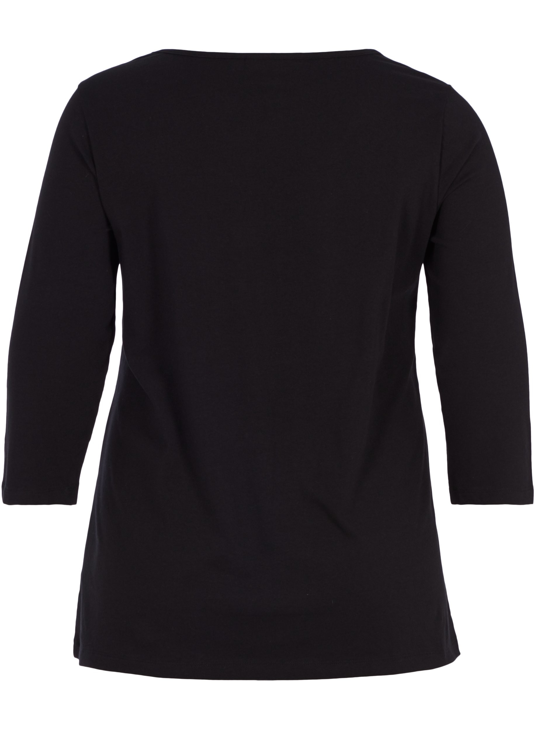 Basis t-skjorte med 3/4-ermer, Black, Packshot image number 1