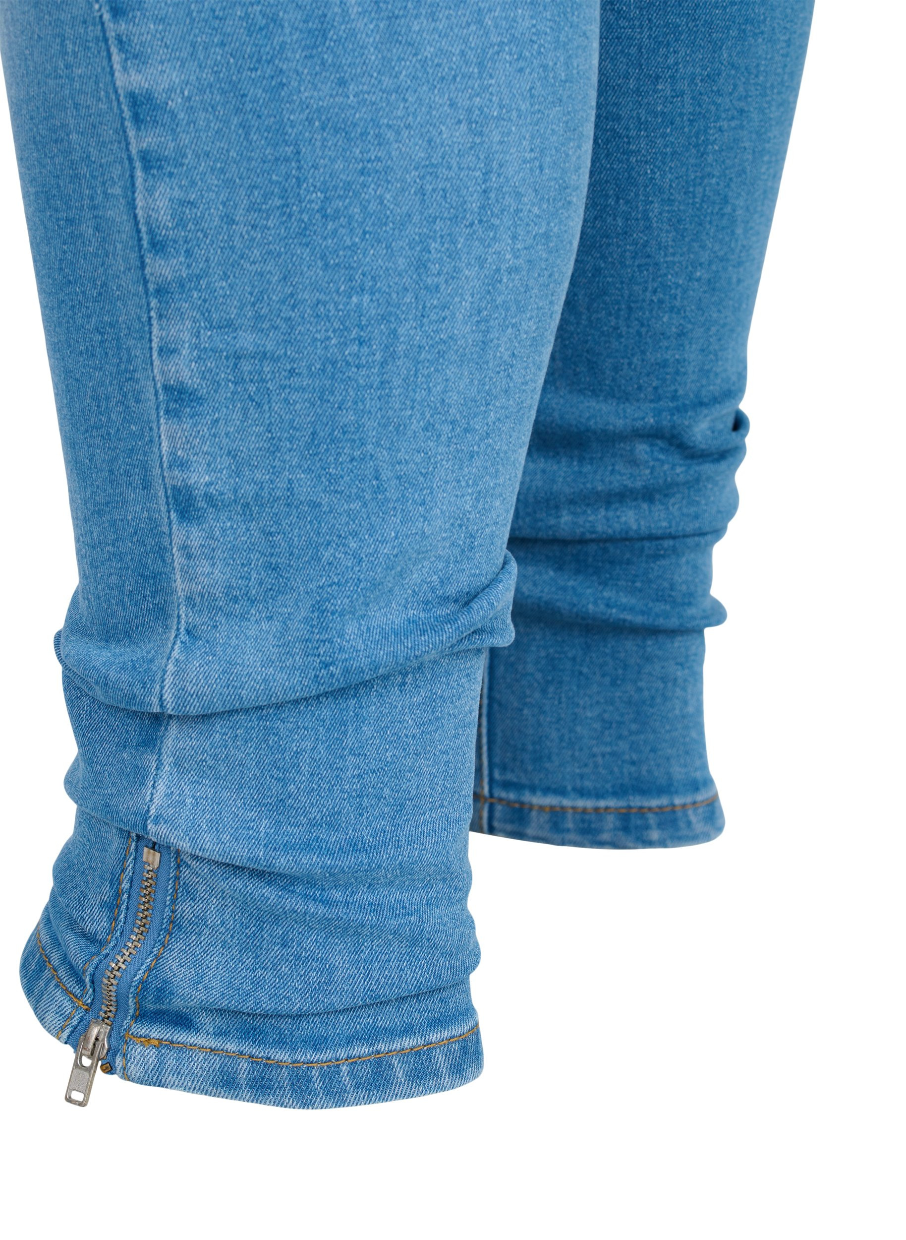 Superslim Amy jeans med glidelås, Light blue, Packshot image number 3