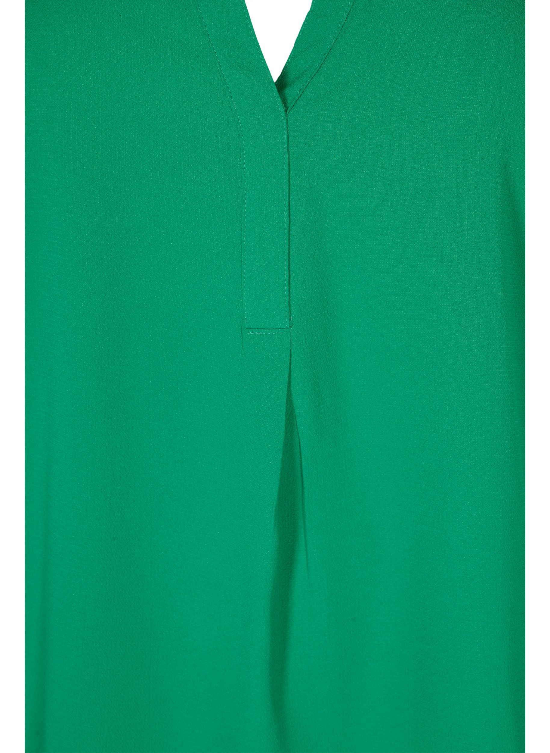 Kortermet bluse med V-hals, Jolly Green, Packshot image number 2