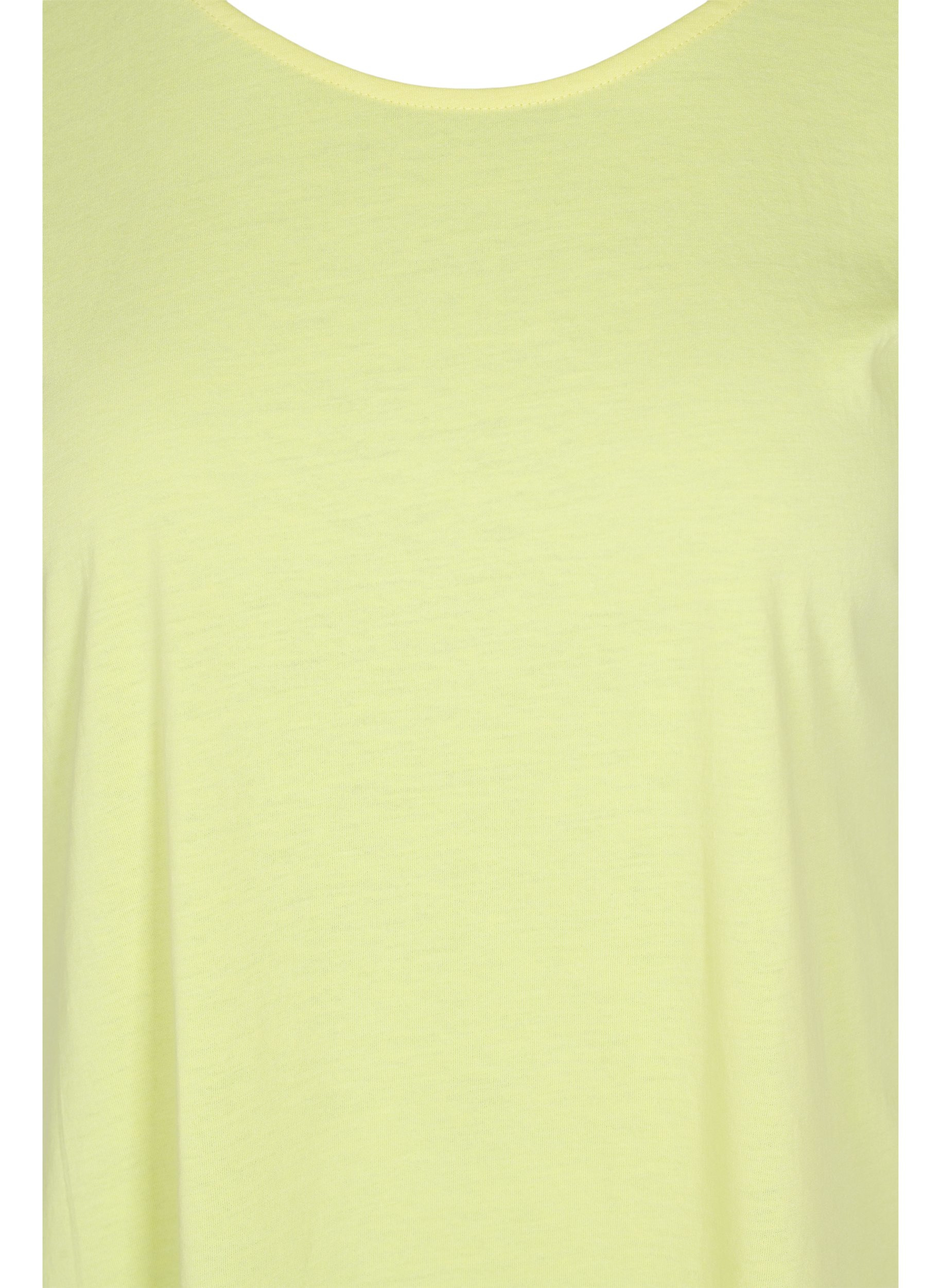 T-skjorte i bomullsmiks, Pale Banana, Packshot image number 2