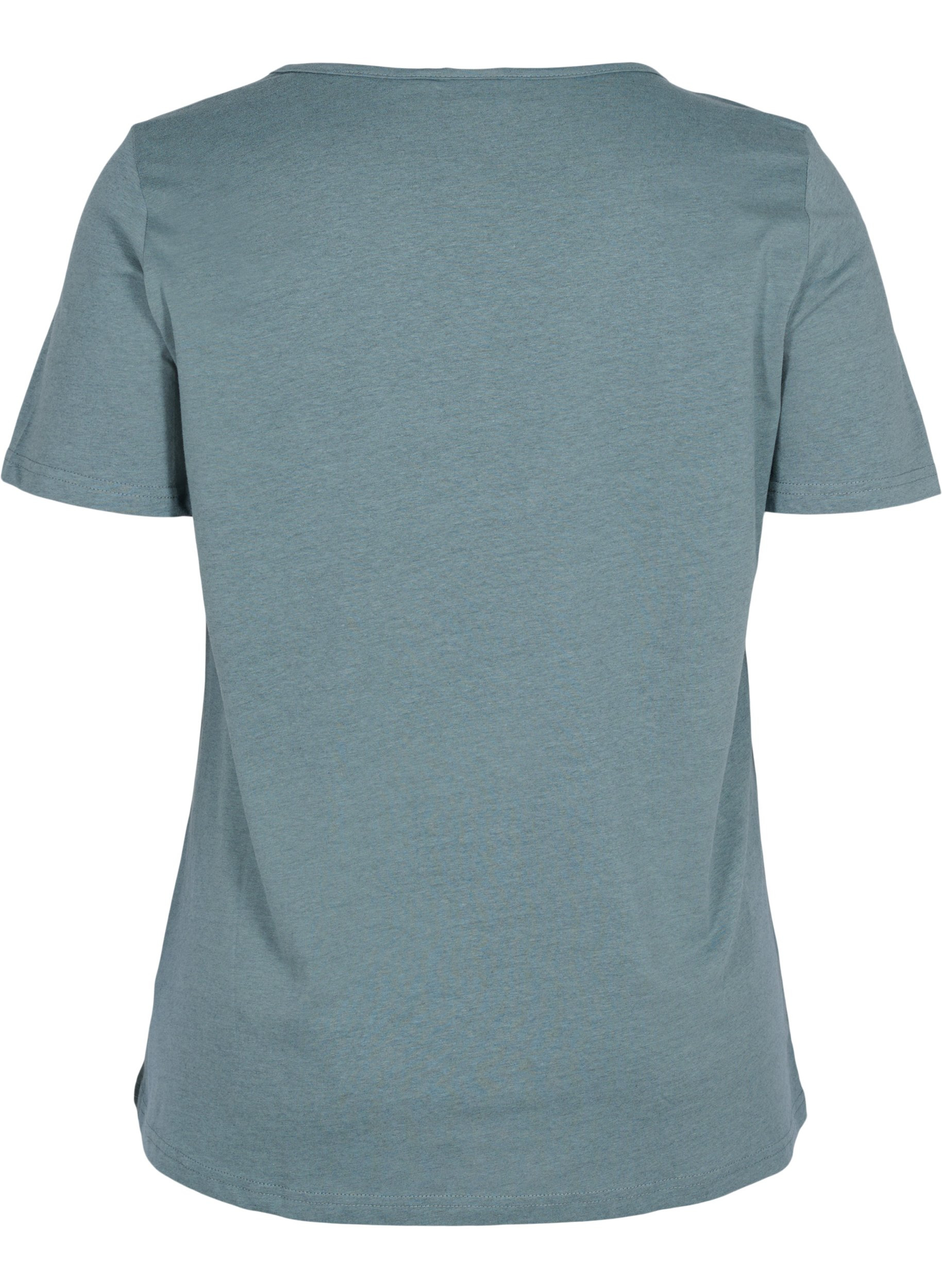 T-skjorte med V-hals og mesh, Balsam Green, Packshot image number 1