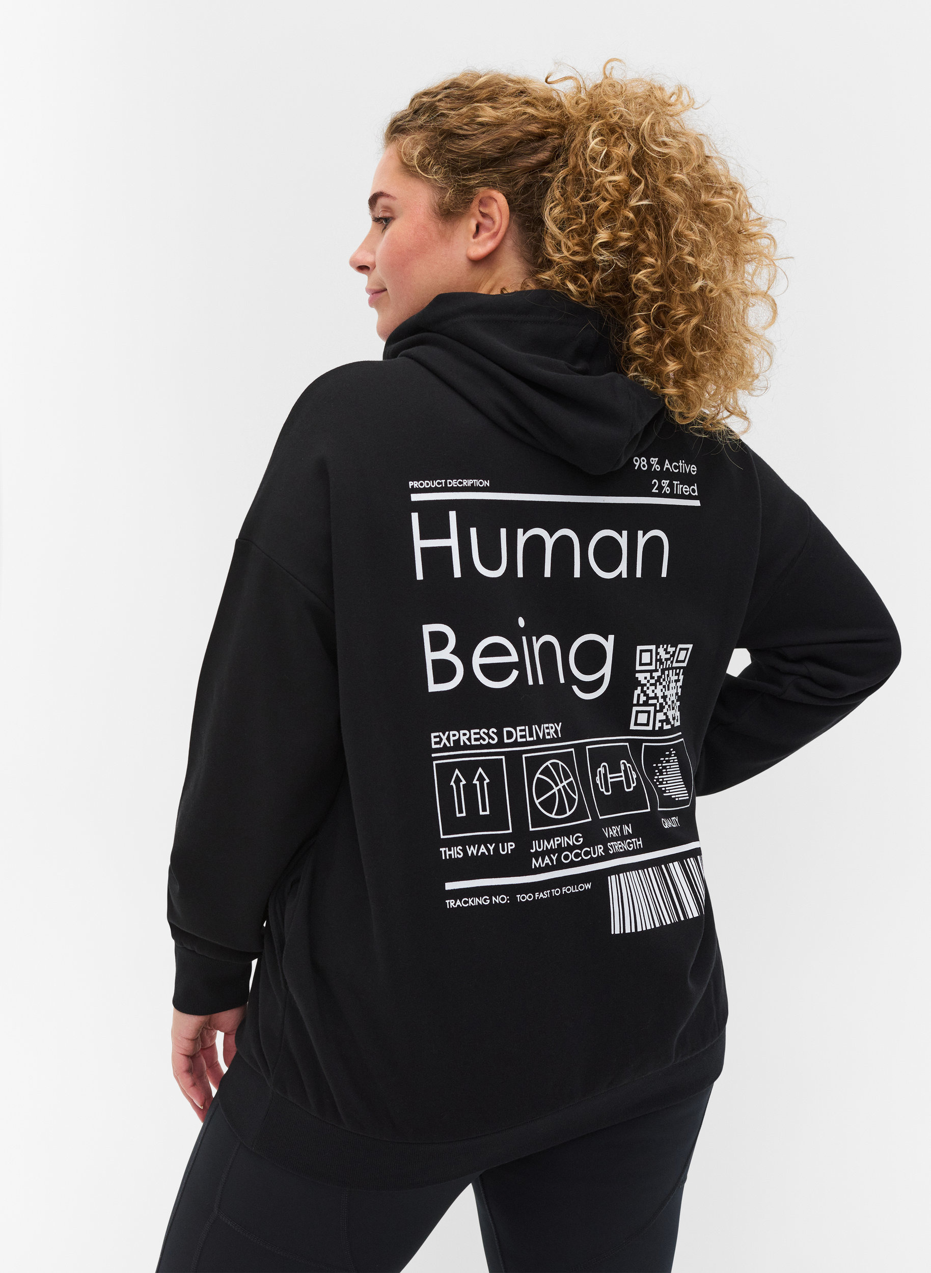 Hettegenser med trykk, Black Human, Model