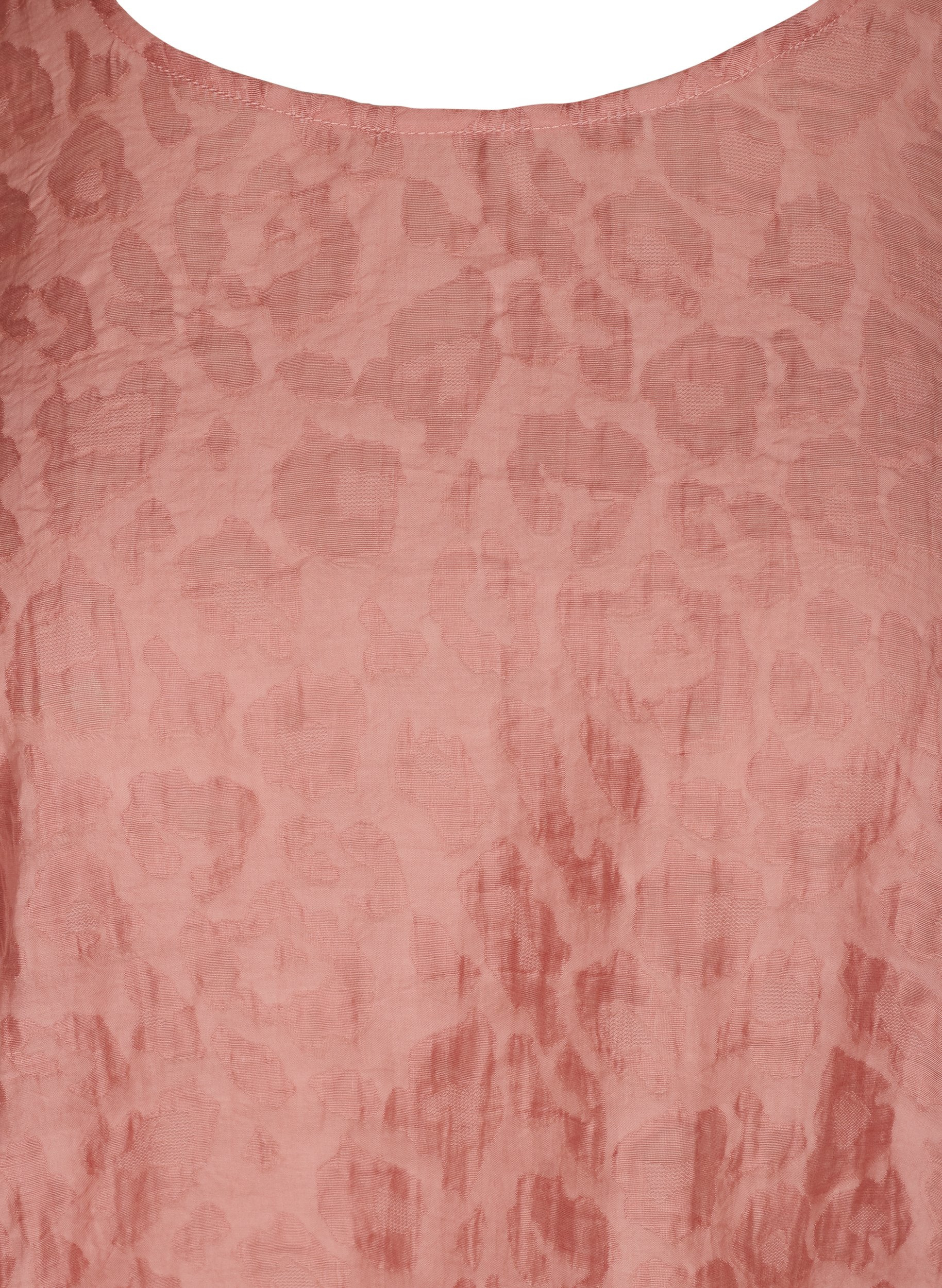 Bluse med 2/4-puffermer og ton-i-ton mønster, Rose Smoke, Packshot image number 2