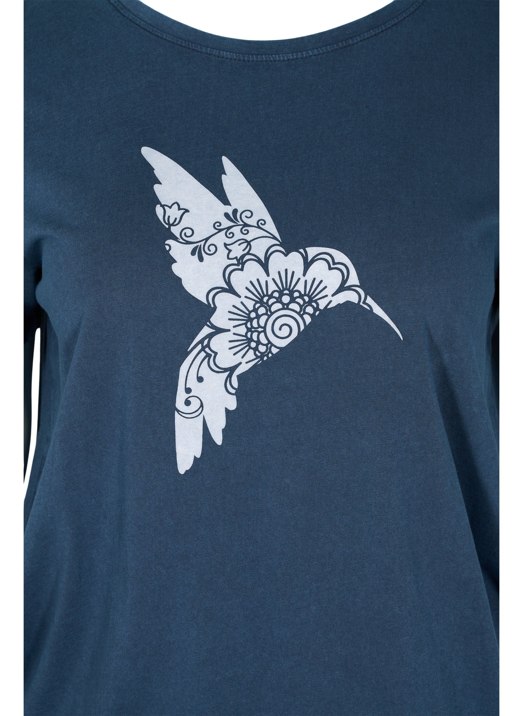 T-skjorte i økologisk bomull med smock, NavyBlazer Acid Bird, Packshot image number 2