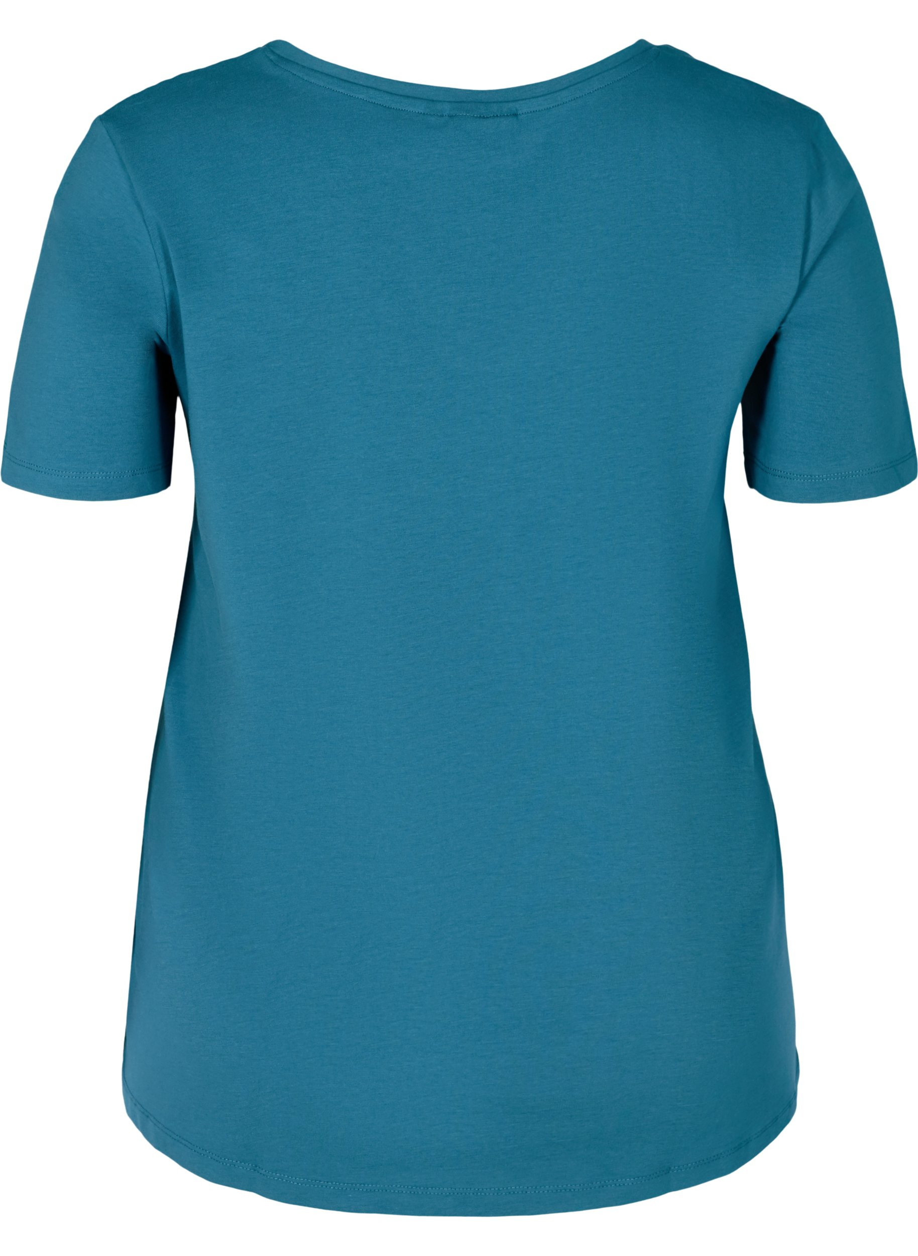 Basis T-skjorte med V-hals, Blue Coral, Packshot image number 1