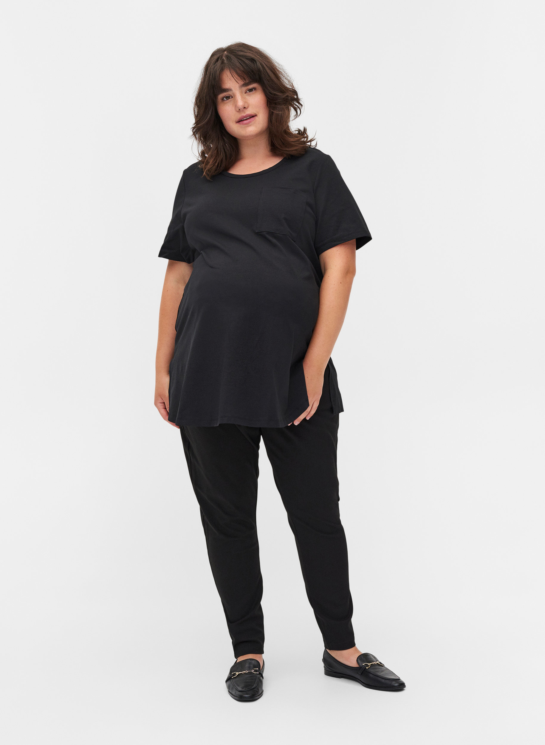 T-skjorte til gravide i bomull, Black, Model image number 2