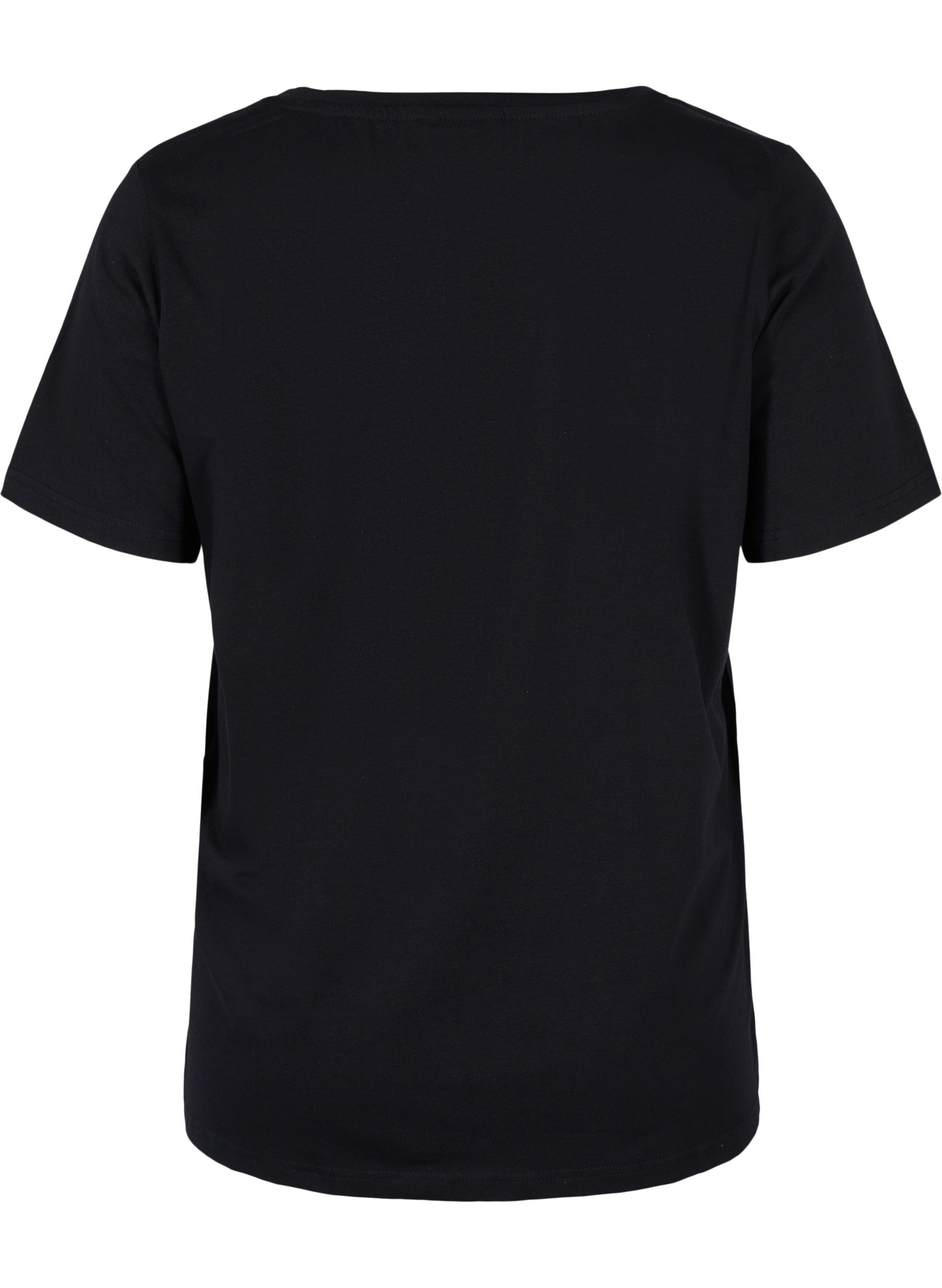 T-skjorte med trykk, Black HEARTBEAT, Packshot image number 1