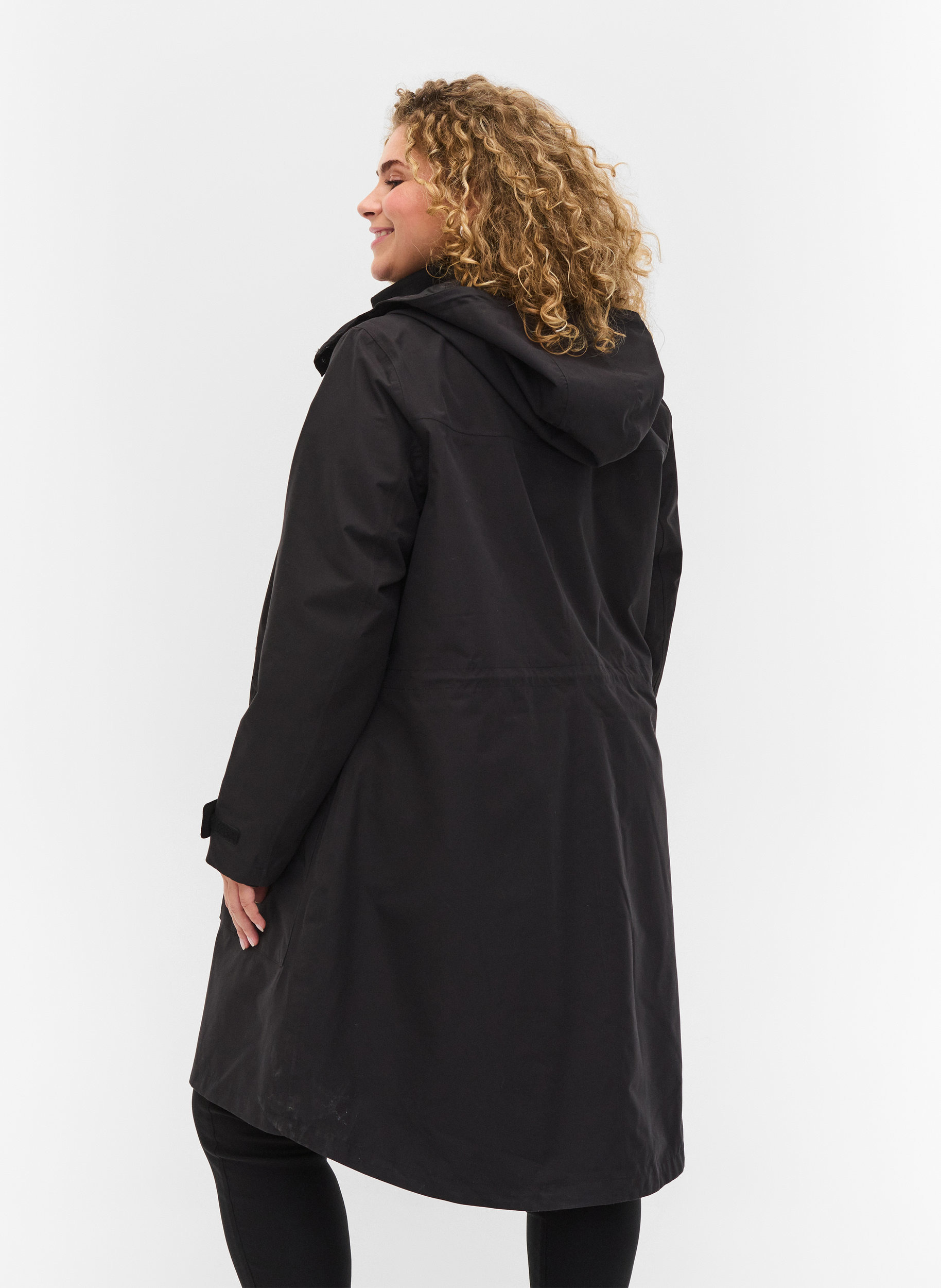 Vanntett jakke med avtagbar hette, Black, Model image number 1