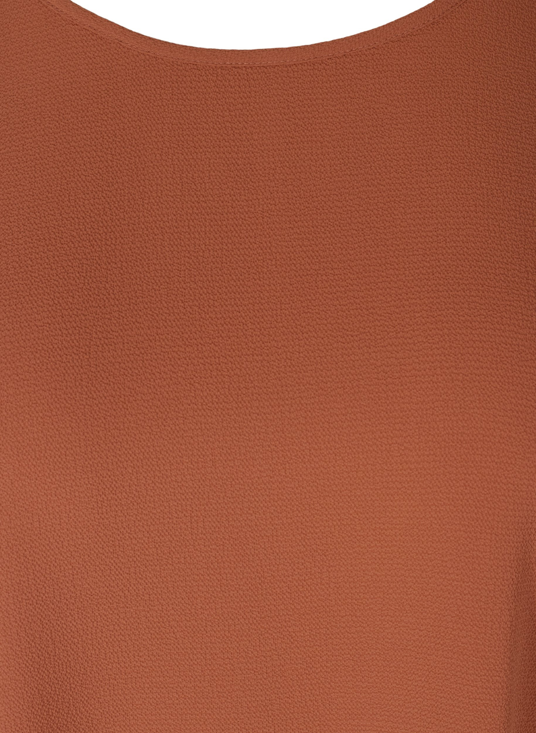 Kortermet bluse med rund hals, Copper Brown, Packshot image number 2