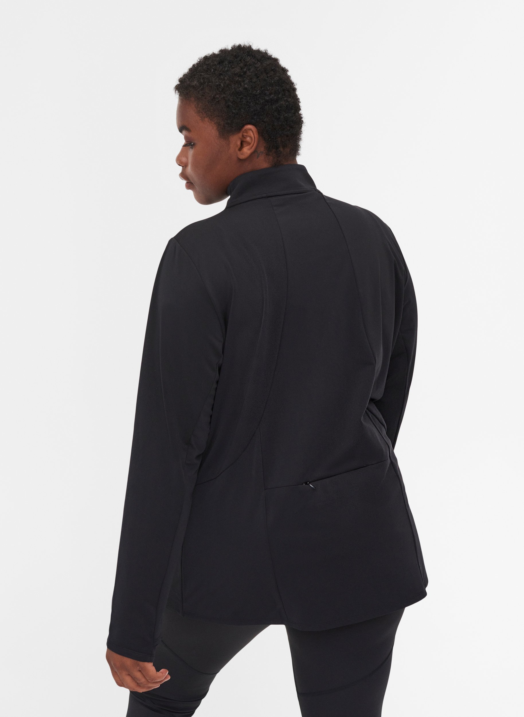 Treningsjakke med refleks og lomme, Black, Model image number 1
