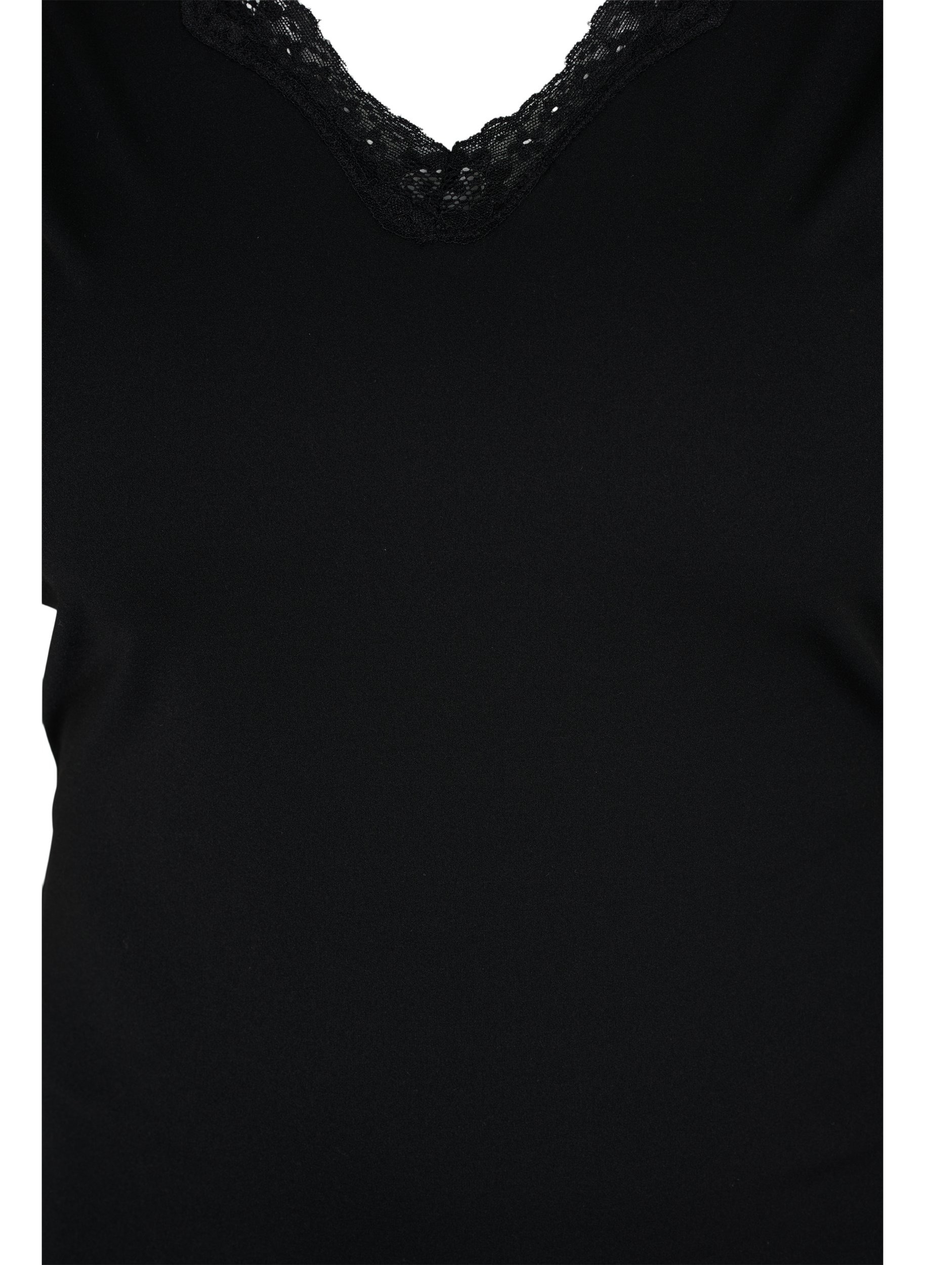 Light shapewear topp med blonder, Black, Packshot image number 2