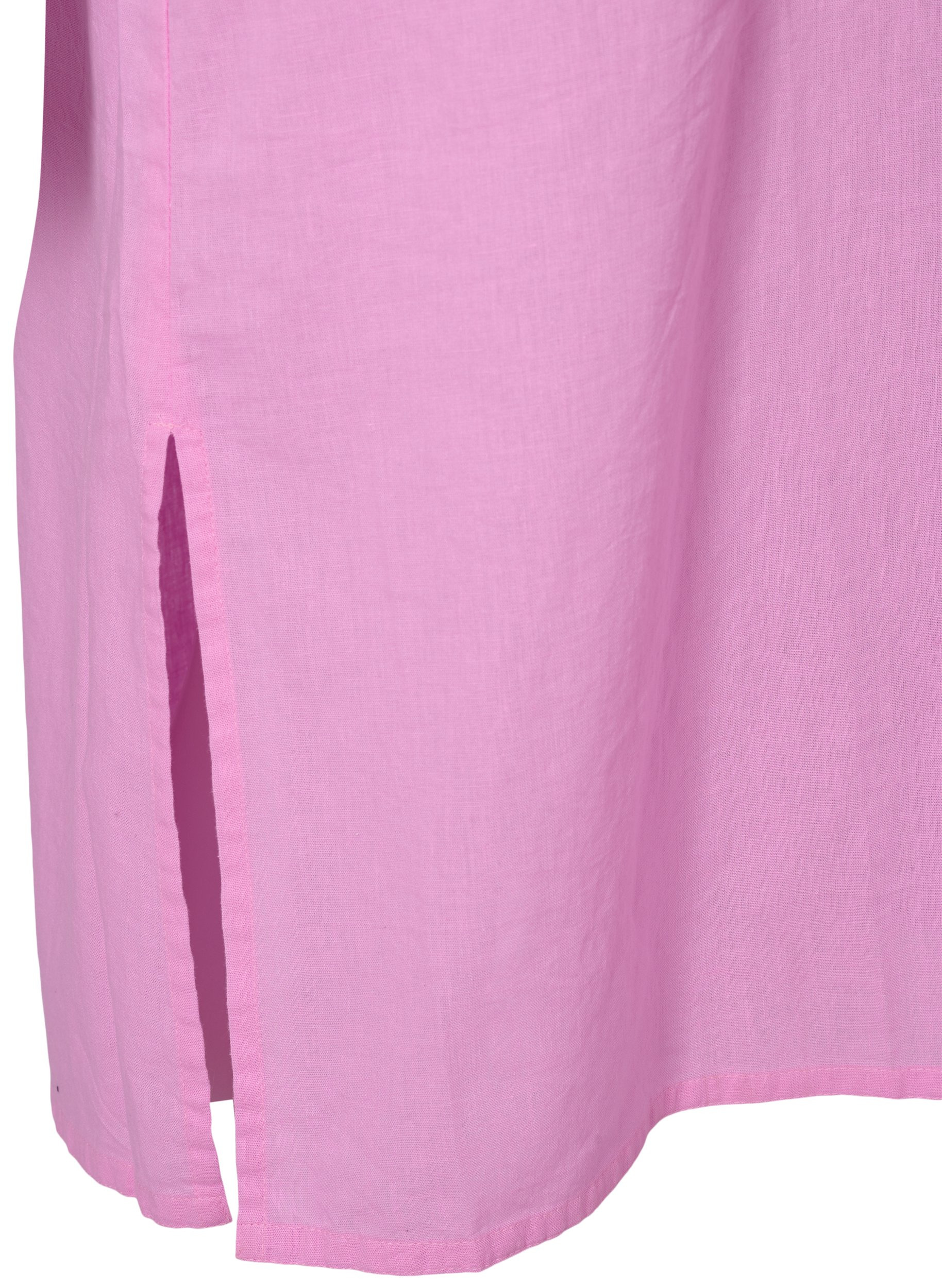 Lang skjortekjole med korte ermer, Begonia Pink, Packshot image number 3
