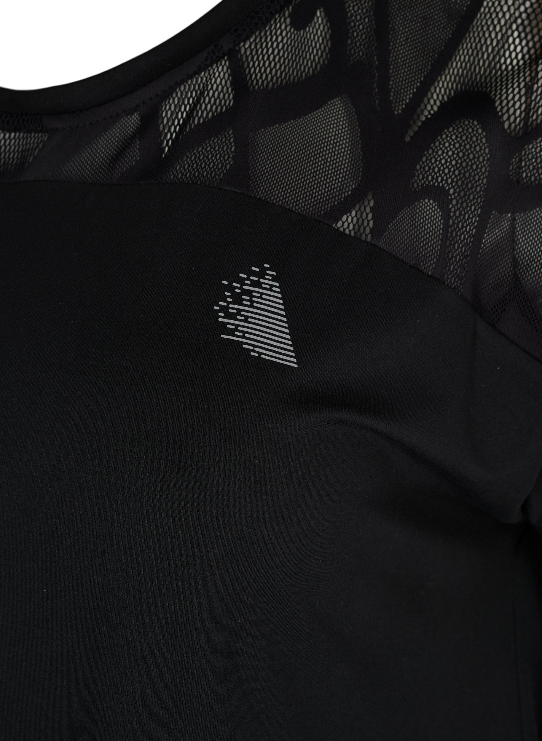 T-skjorte til trening med mønstret mesh, Black, Packshot image number 2