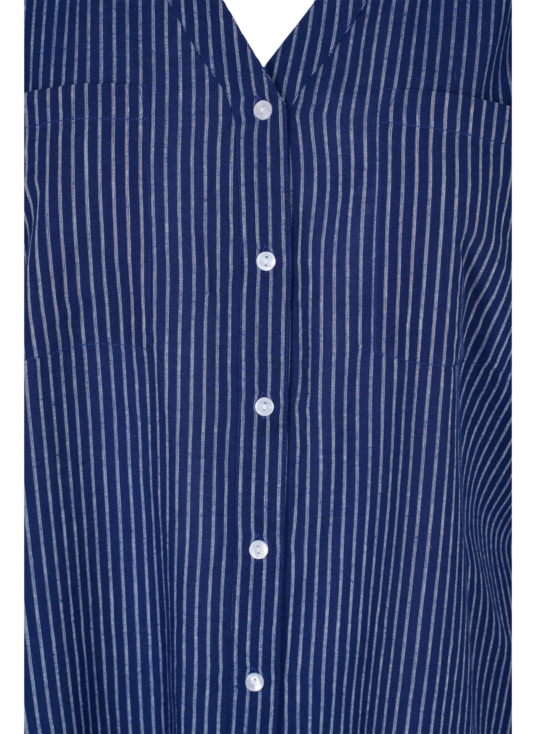 Stripete skjorte i 100% bomull, Ocean Cavern Stripe, Packshot image number 2