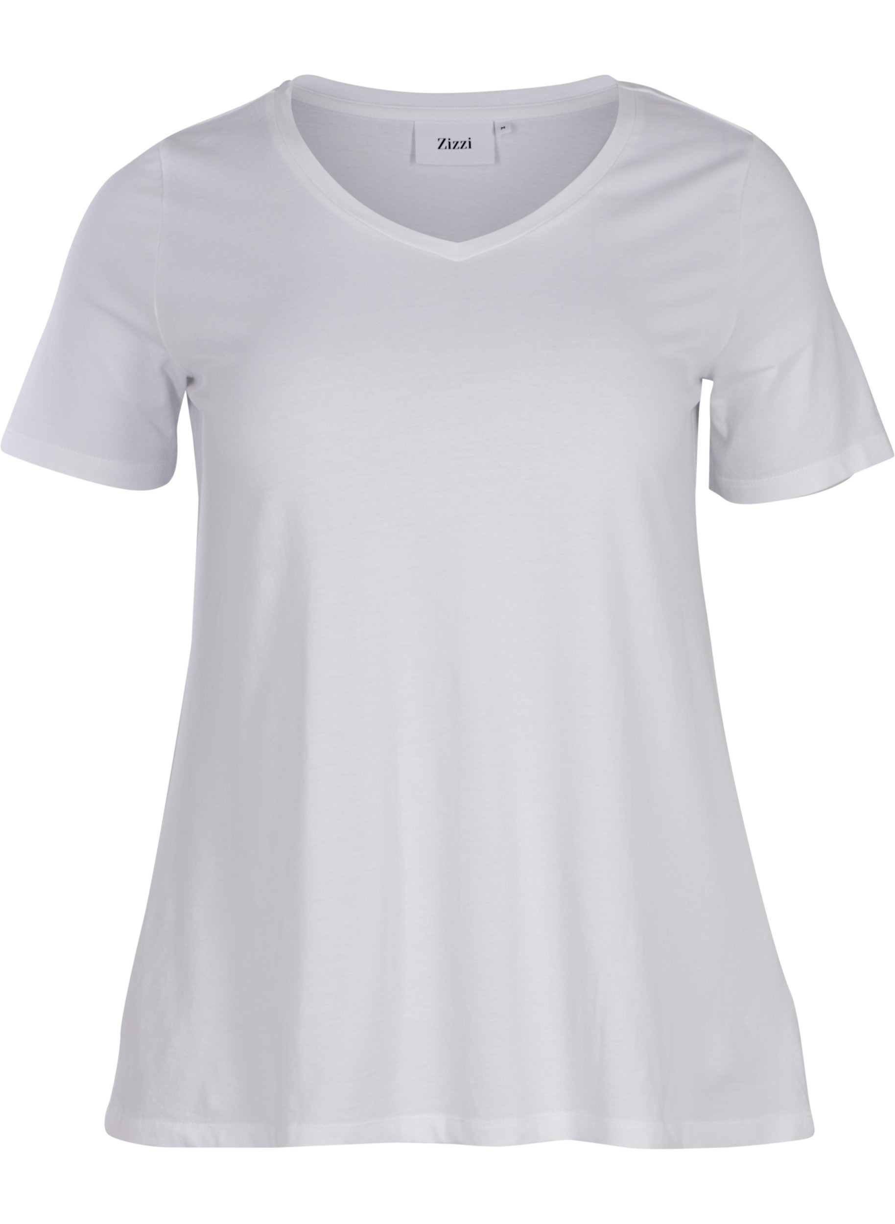 Basis T-skjorte med V-hals, Bright White, Packshot image number 0