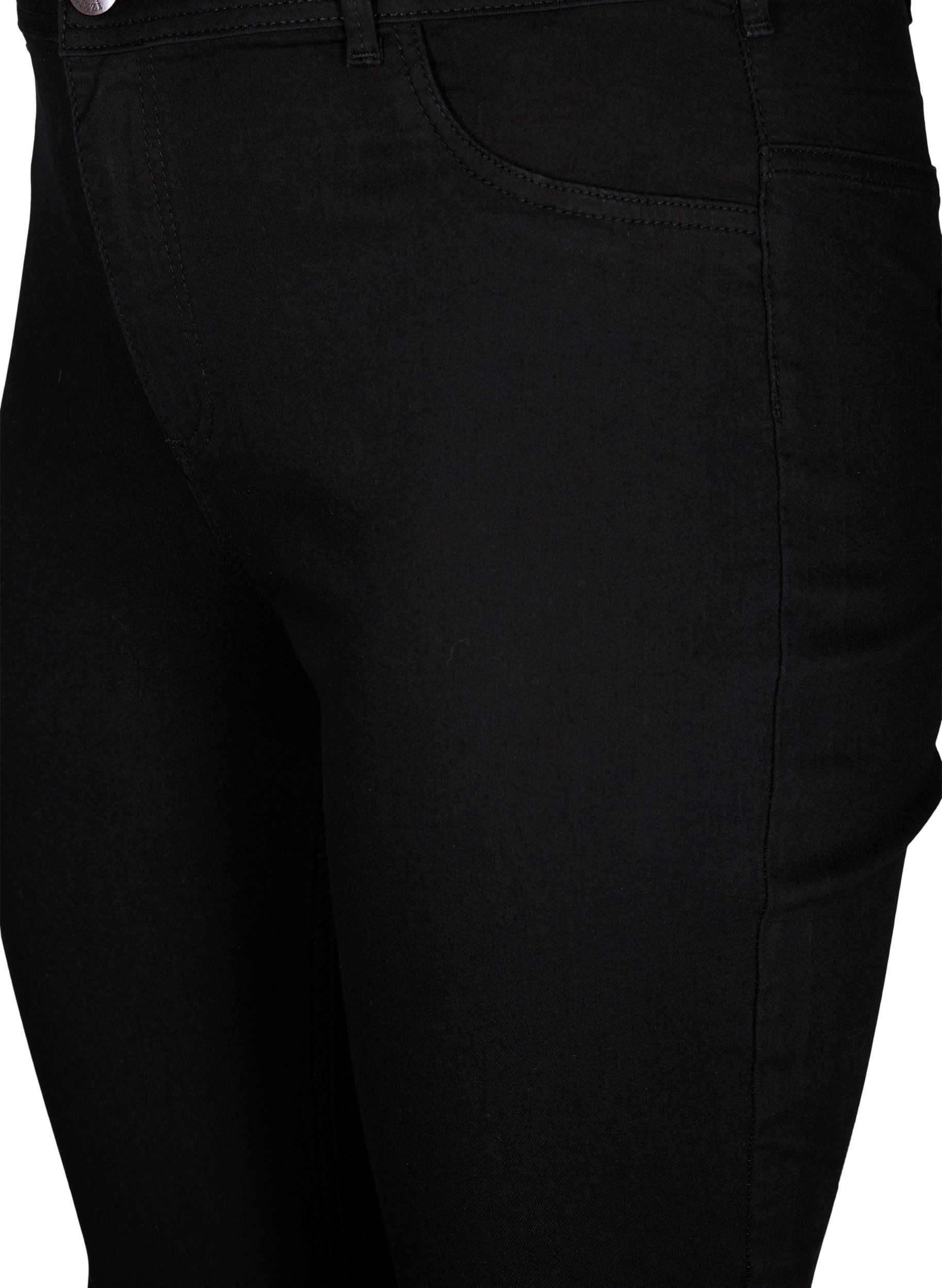 Ekstra slim Nille jeans med høyt liv, Black, Packshot image number 2
