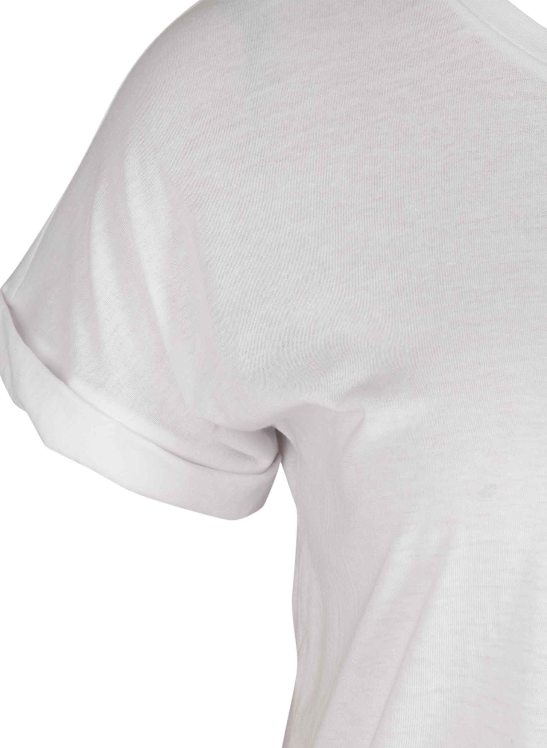 T-skjorte i bomullsmiks, Bright White, Packshot image number 2