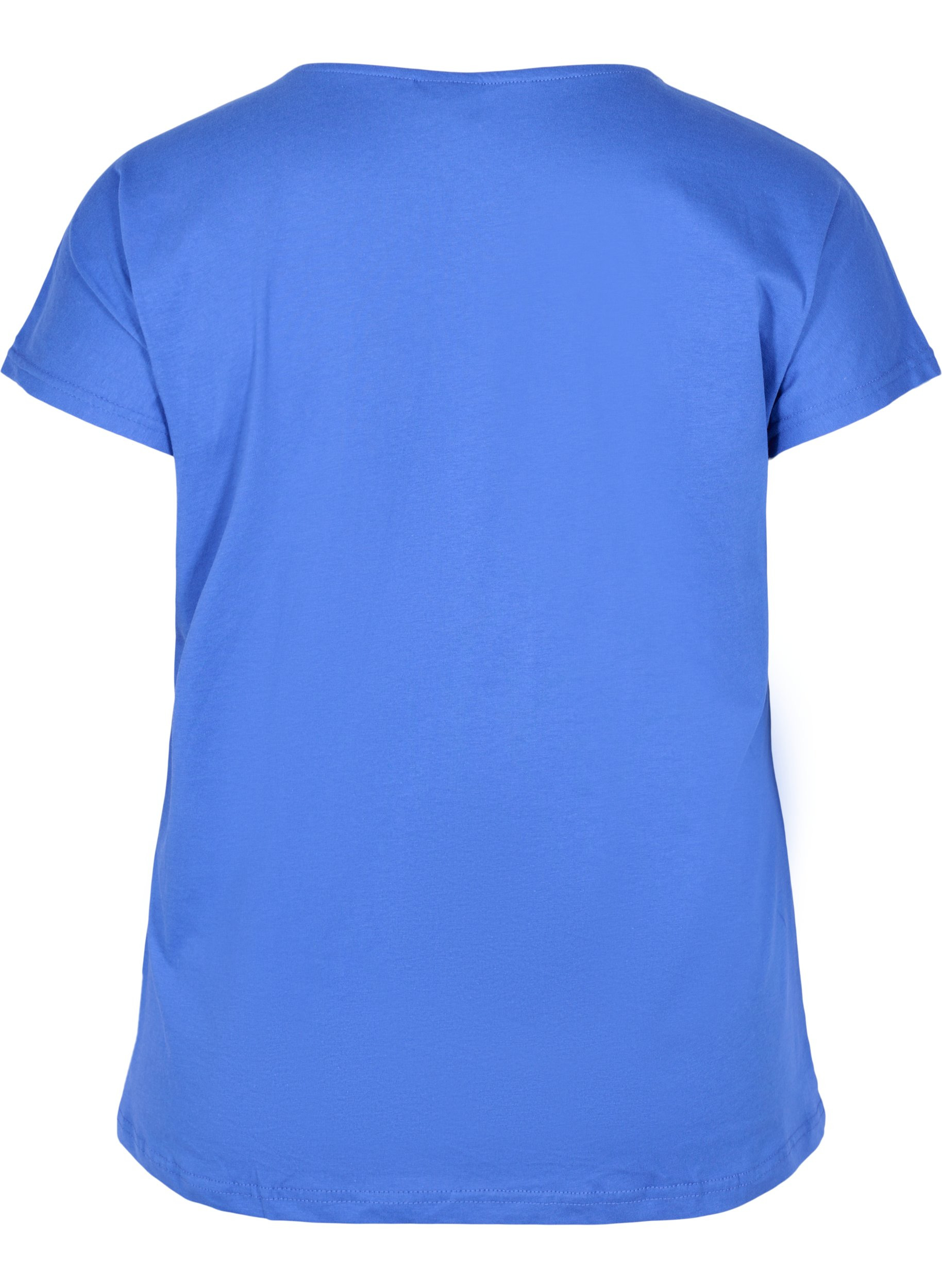 Løs T-skjorte i bomull med korte ermer, Dazzling Blue SUNNY, Packshot image number 1