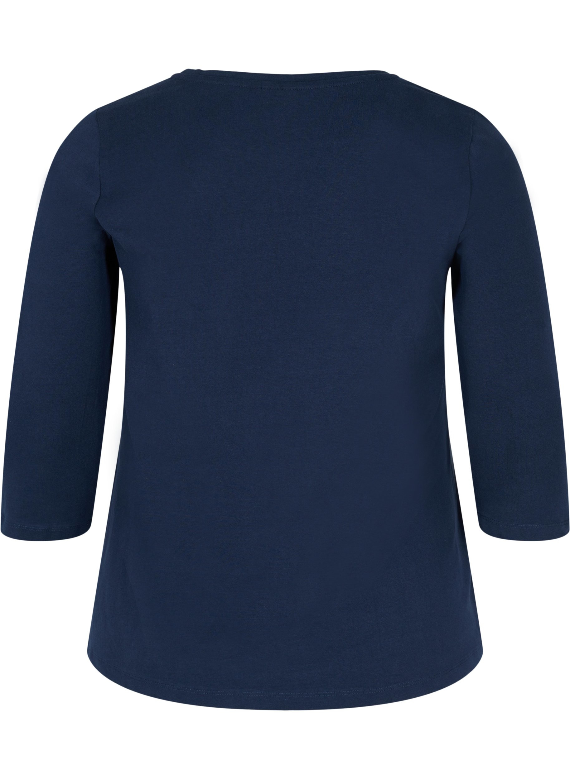 Basis t-skjorte med 3/4-ermer, Navy Blazer, Packshot image number 1