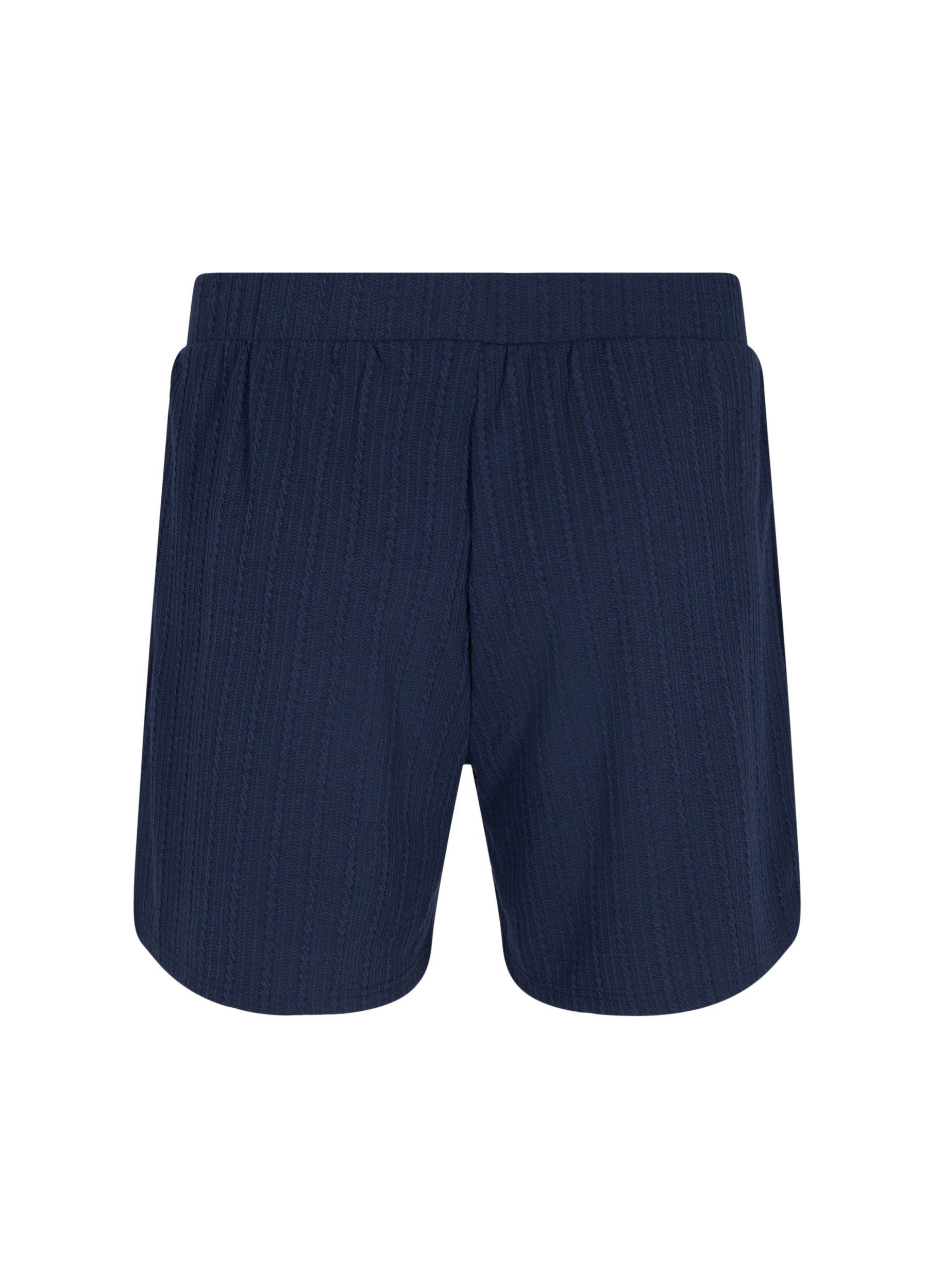 Løse shorts med struktur, Navy Blazer, Packshot image number 1