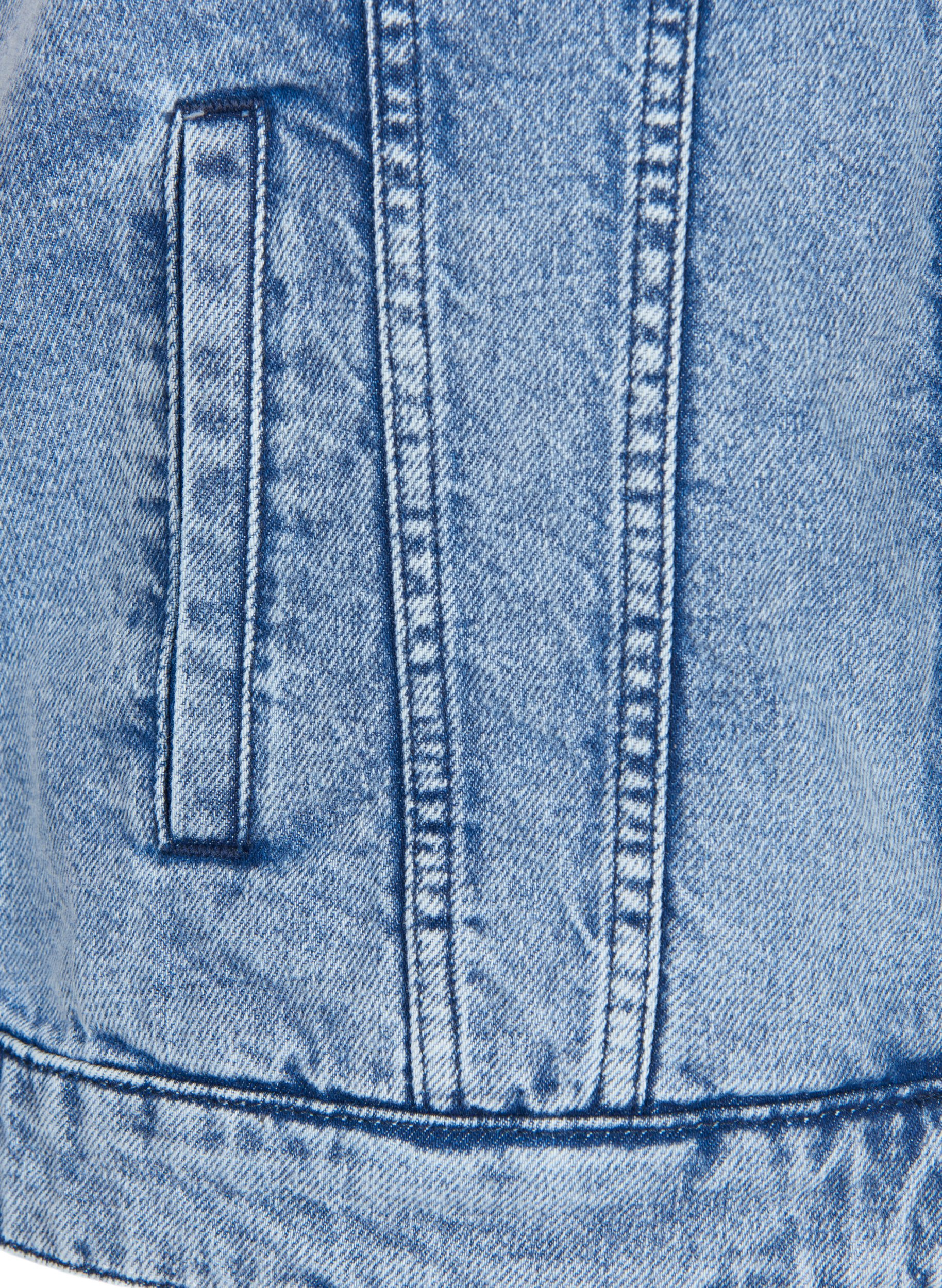 Denimvest med lommer og broderidetaljer, Blue Denim Washed, Packshot image number 3