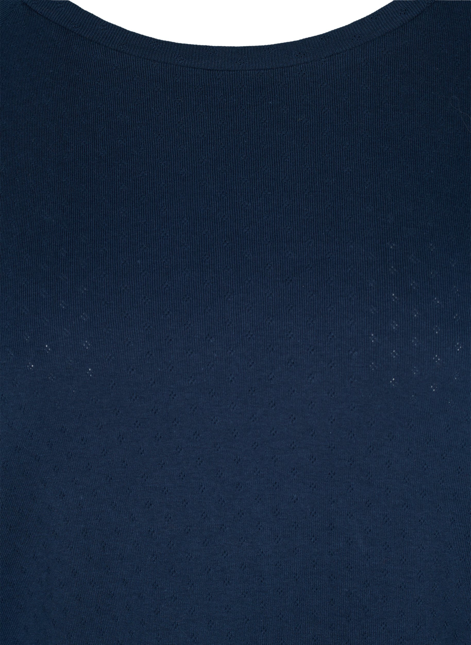 Bomullsgenser med hullete mønster, Navy Blazer, Packshot image number 2