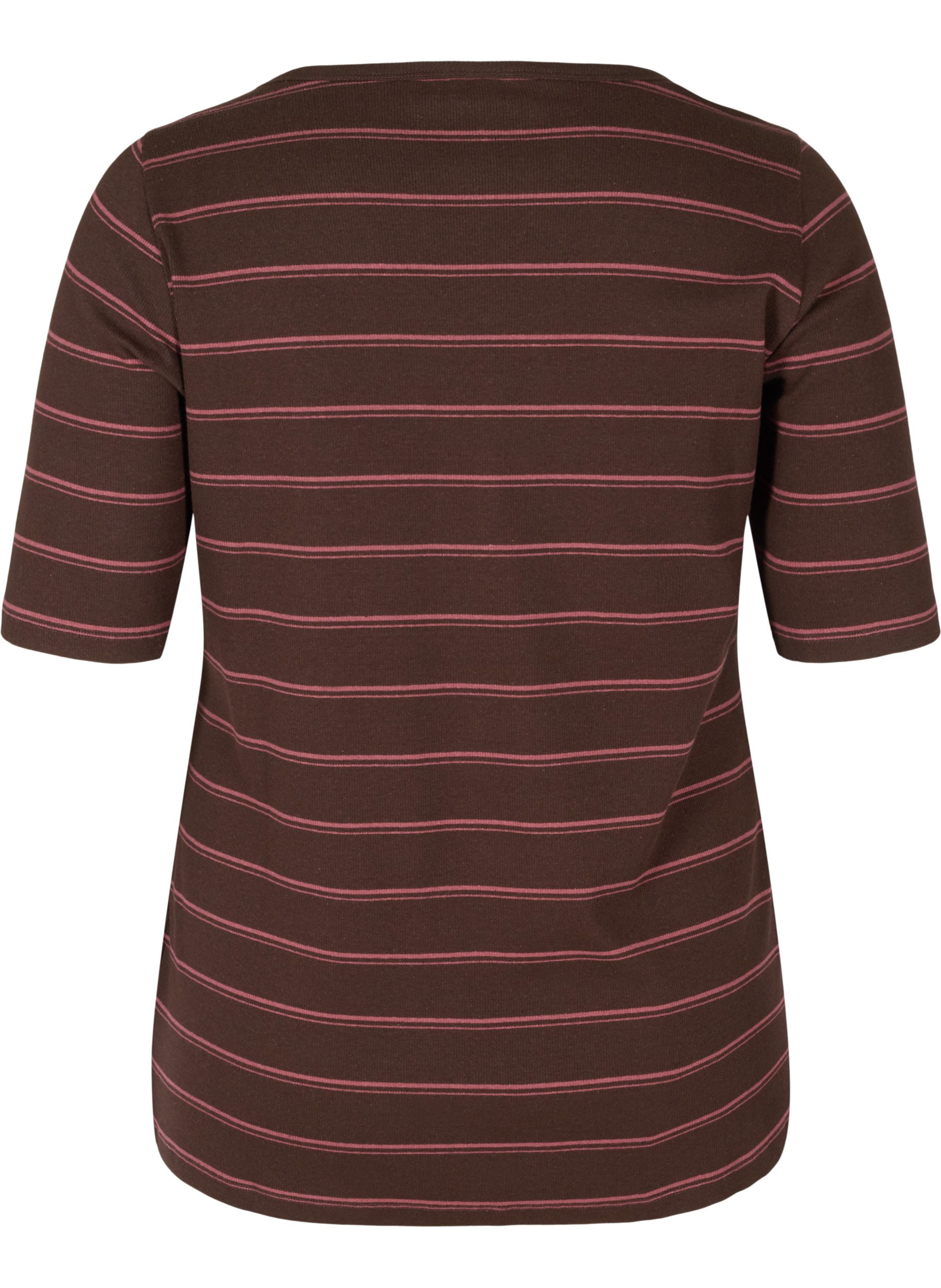 Stripete T-skjorte i bomull med ribbet struktur, Mole Stripe, Packshot image number 1