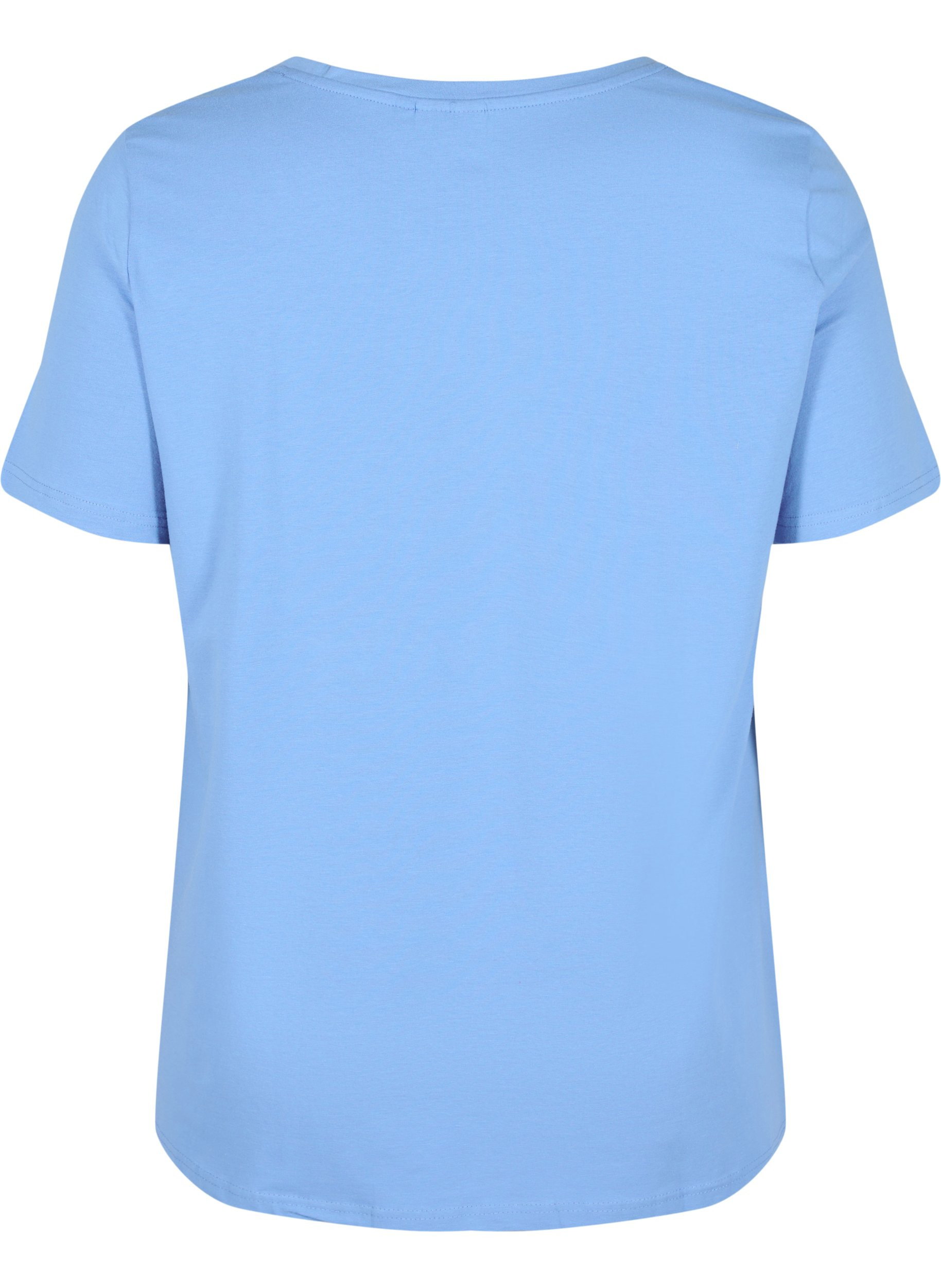 Kortermet T-skjorte i bomull med mønster, Ultramarine / N.Sky, Packshot image number 1