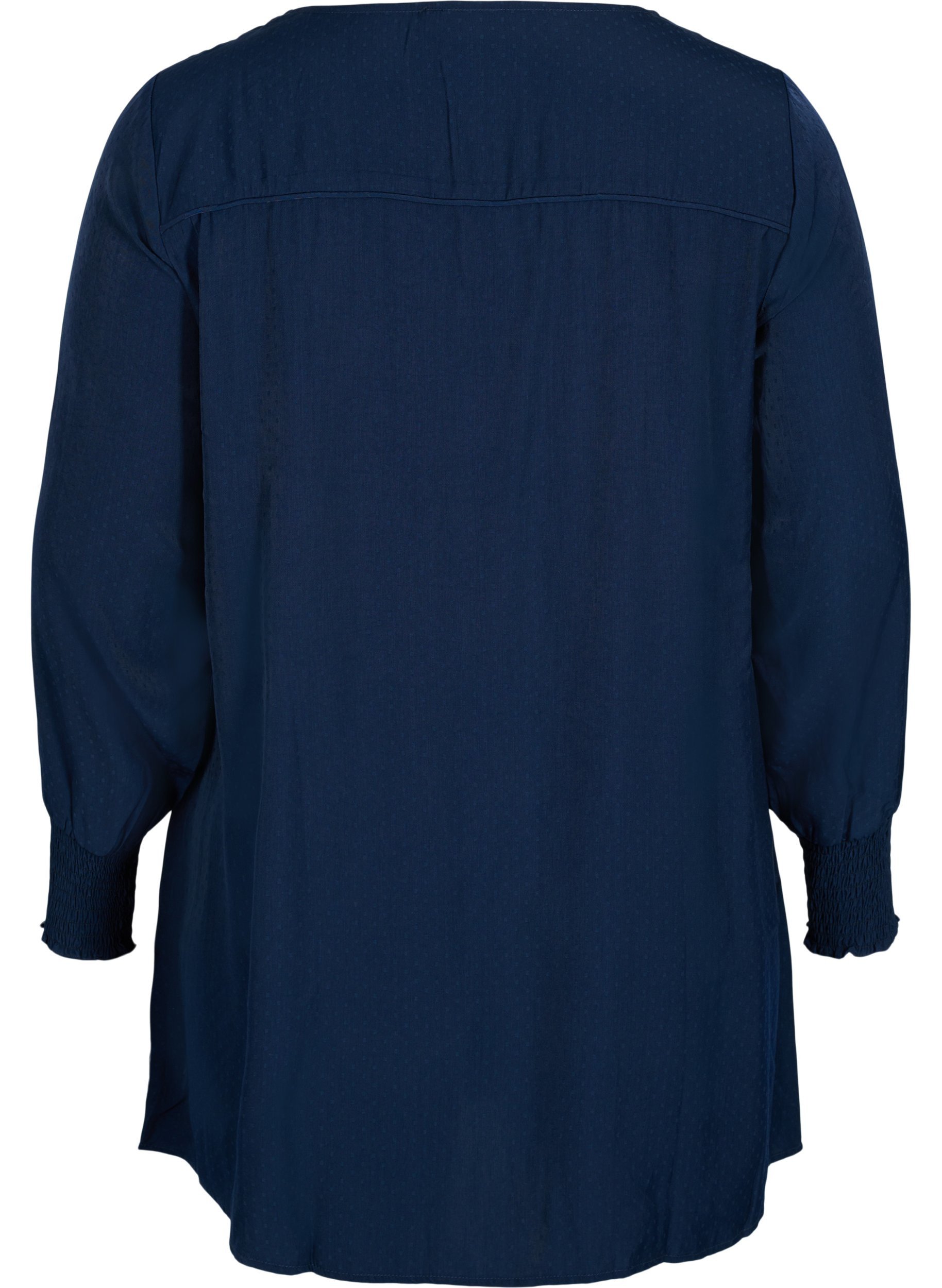 Langermet tunika med smock, Navy Blazer, Packshot image number 1