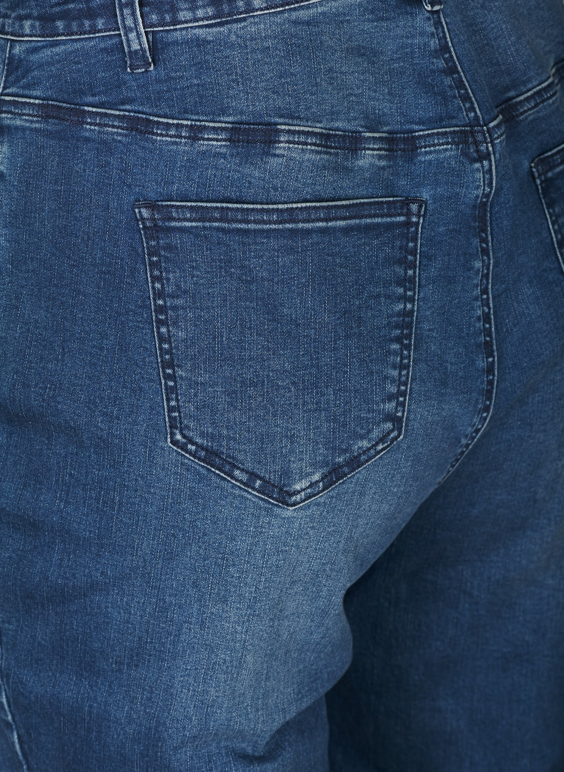 Jeans med ekstra høy liv, Blue denim, Packshot image number 3