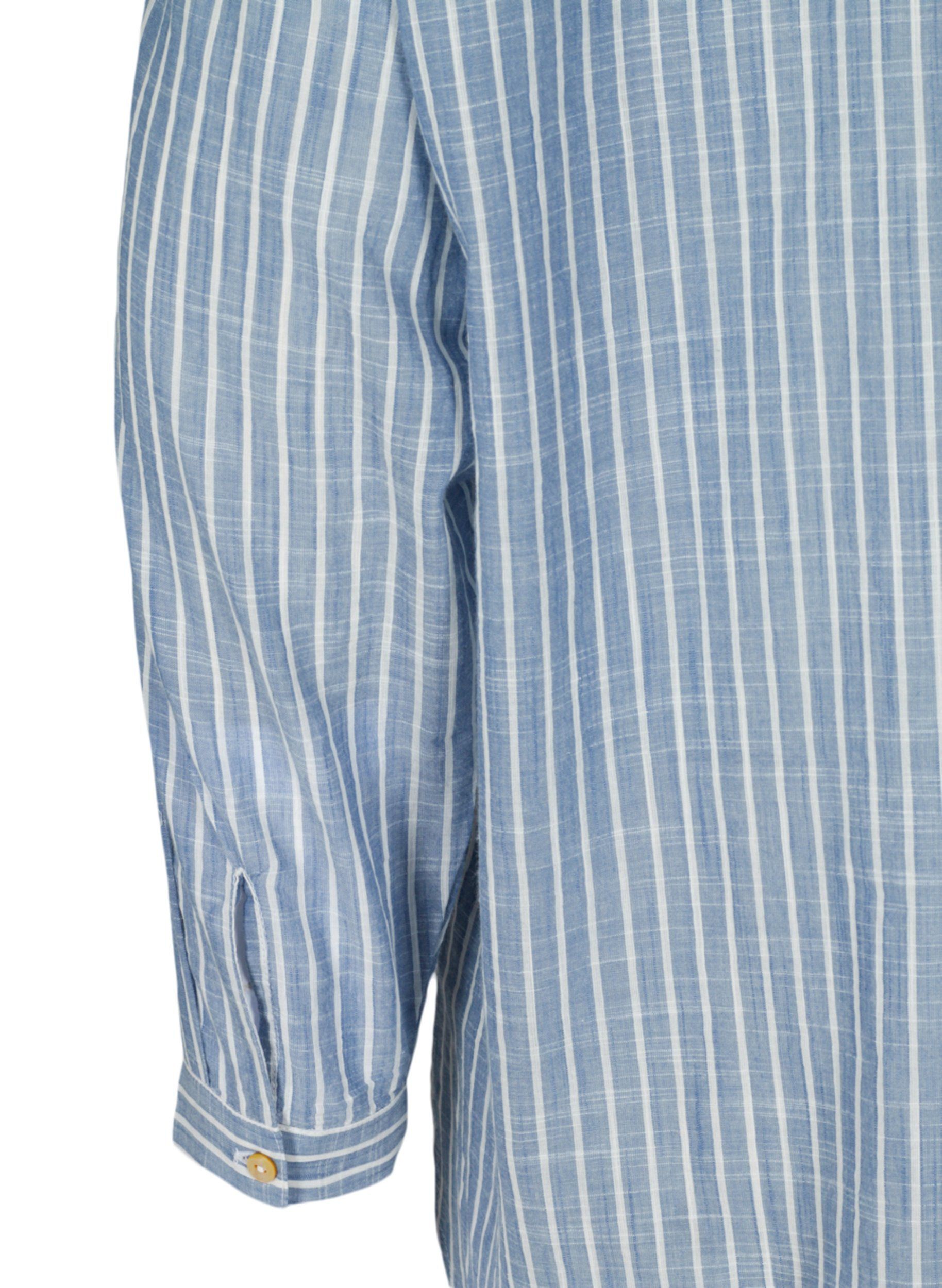 Lang stripete skjorte i bomull, Country Blue Stripe, Packshot image number 3