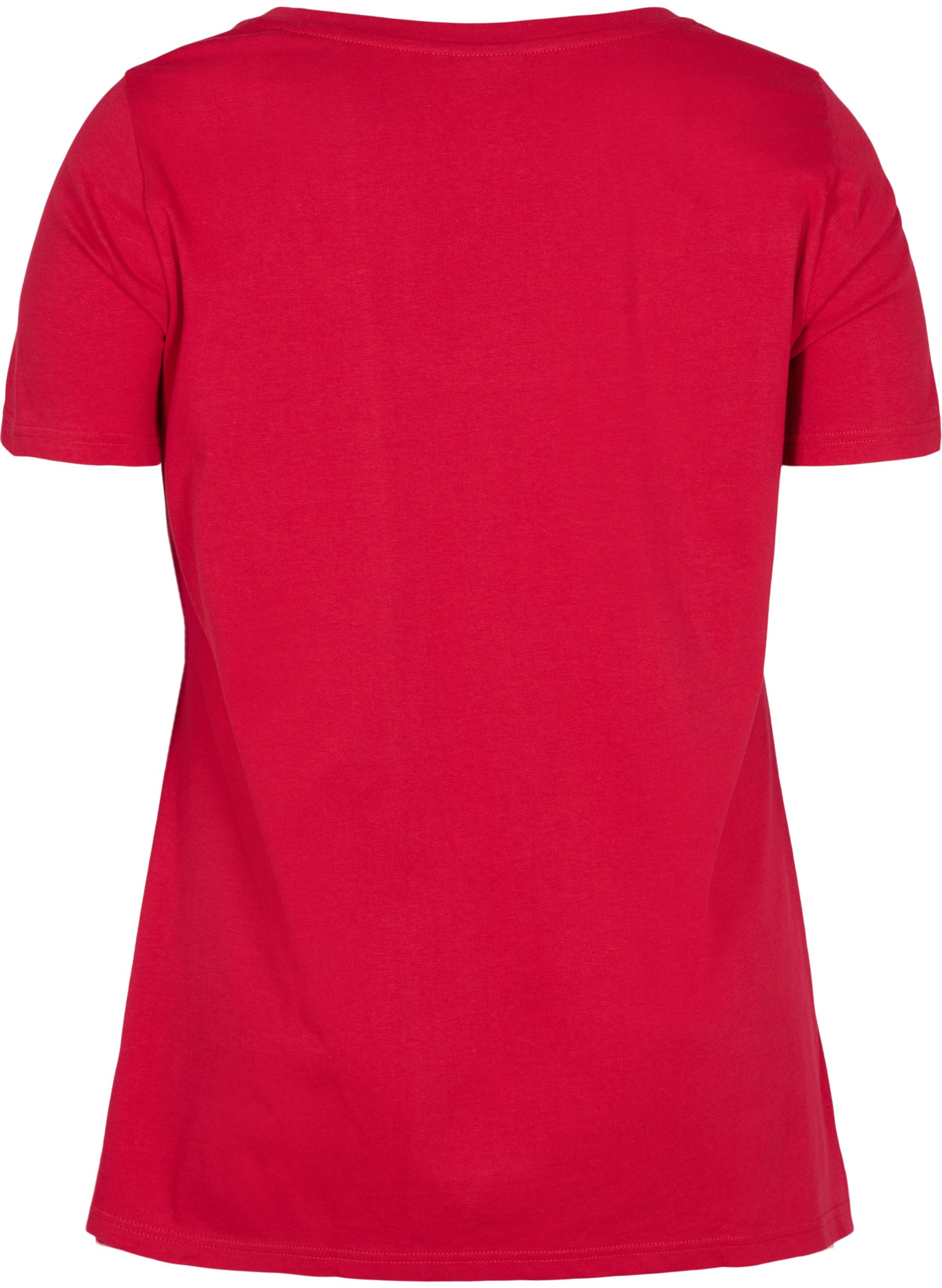 T-skjorte i bomull med A-form, Tango Red ENOUGH, Packshot image number 1