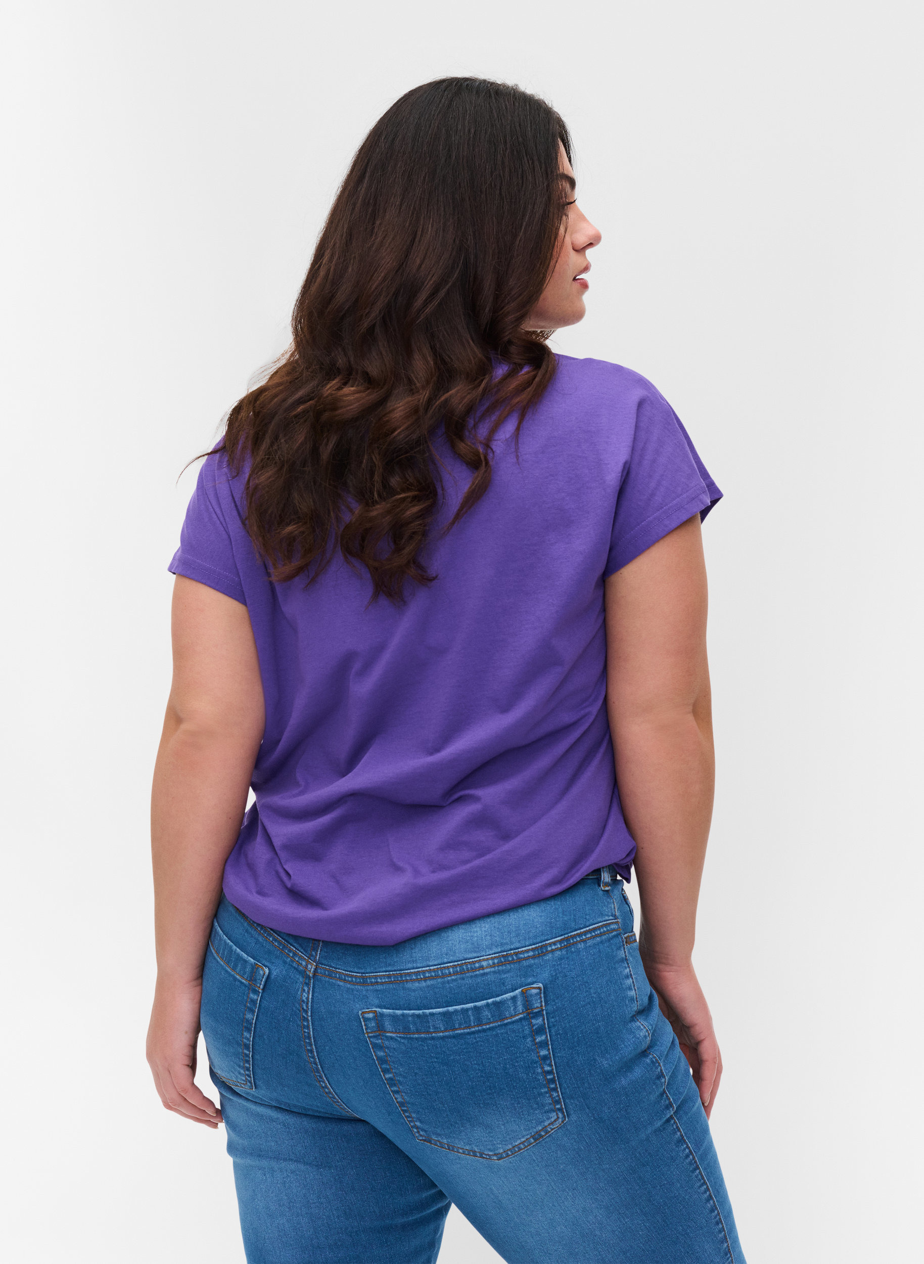T-skjorte i bomullsmiks, Ultra Violet, Model image number 1