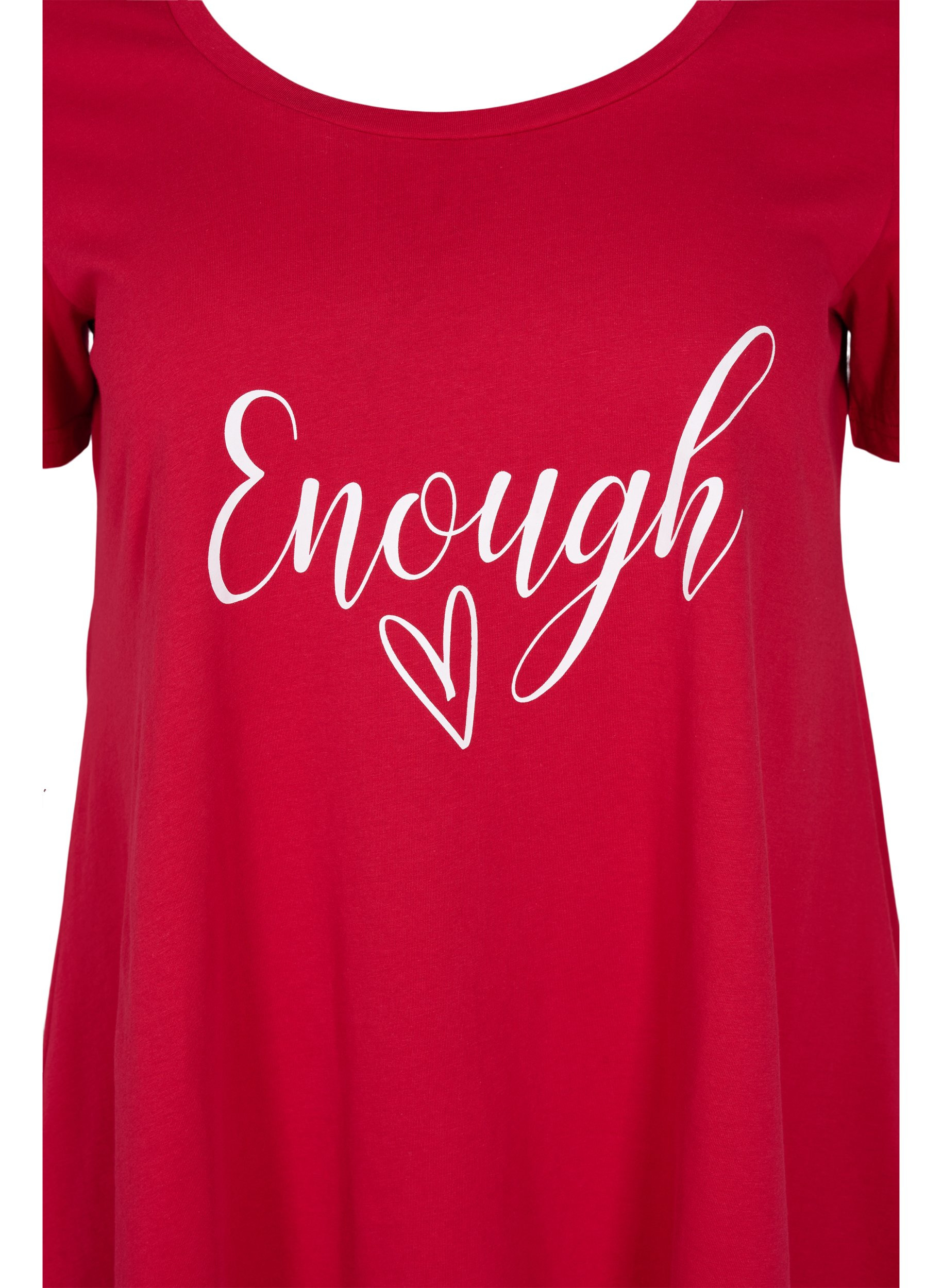 T-skjorte i bomull med A-form, Tango Red ENOUGH, Packshot image number 2