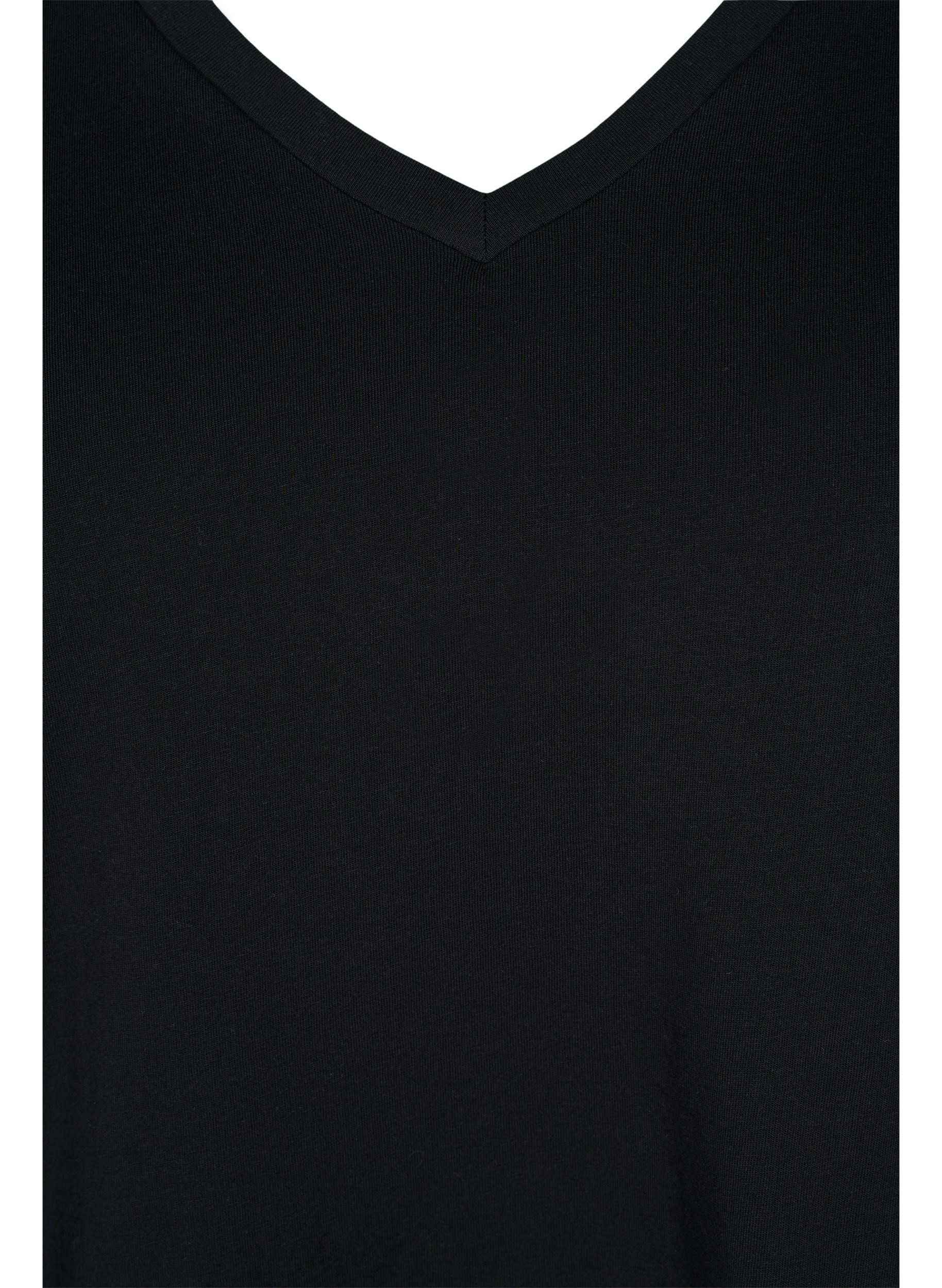 Basis T-skjorter i bomull 2 stk., Black/Black, Packshot image number 2