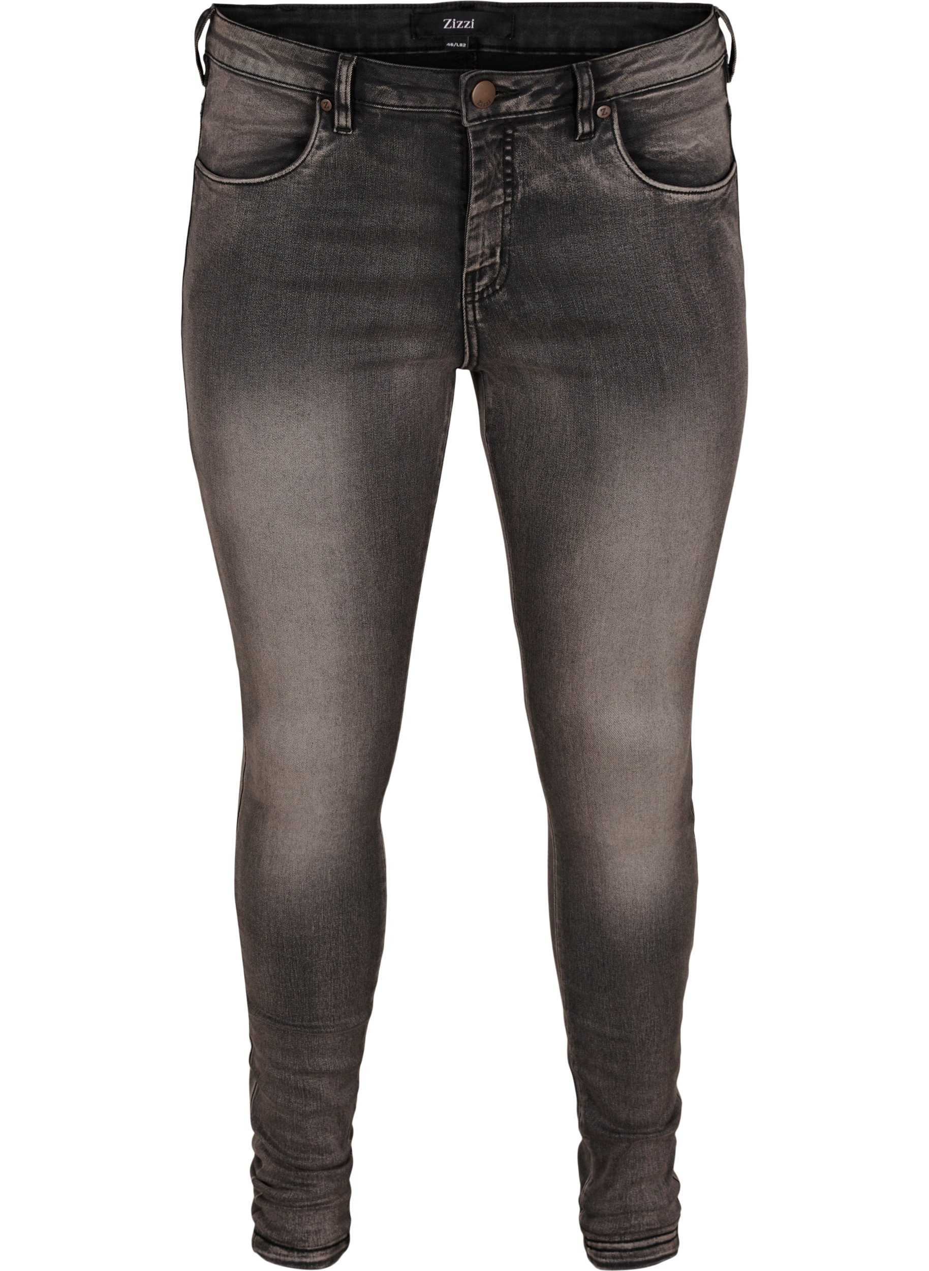 Super slim Amy jeans med høyt liv, Dk Grey Denim, Packshot image number 0