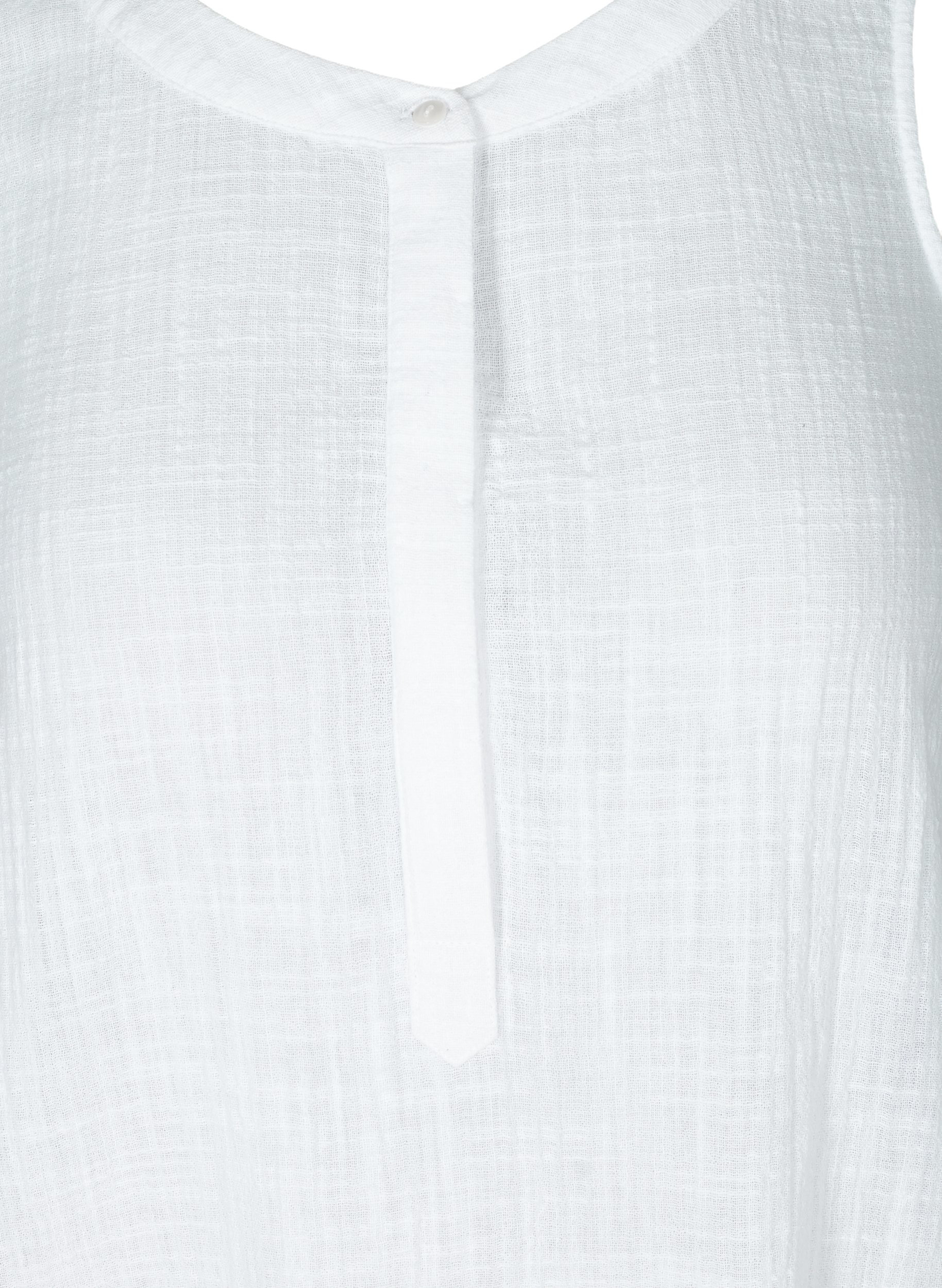 Ermeløs kjole i bomull, White, Packshot image number 2