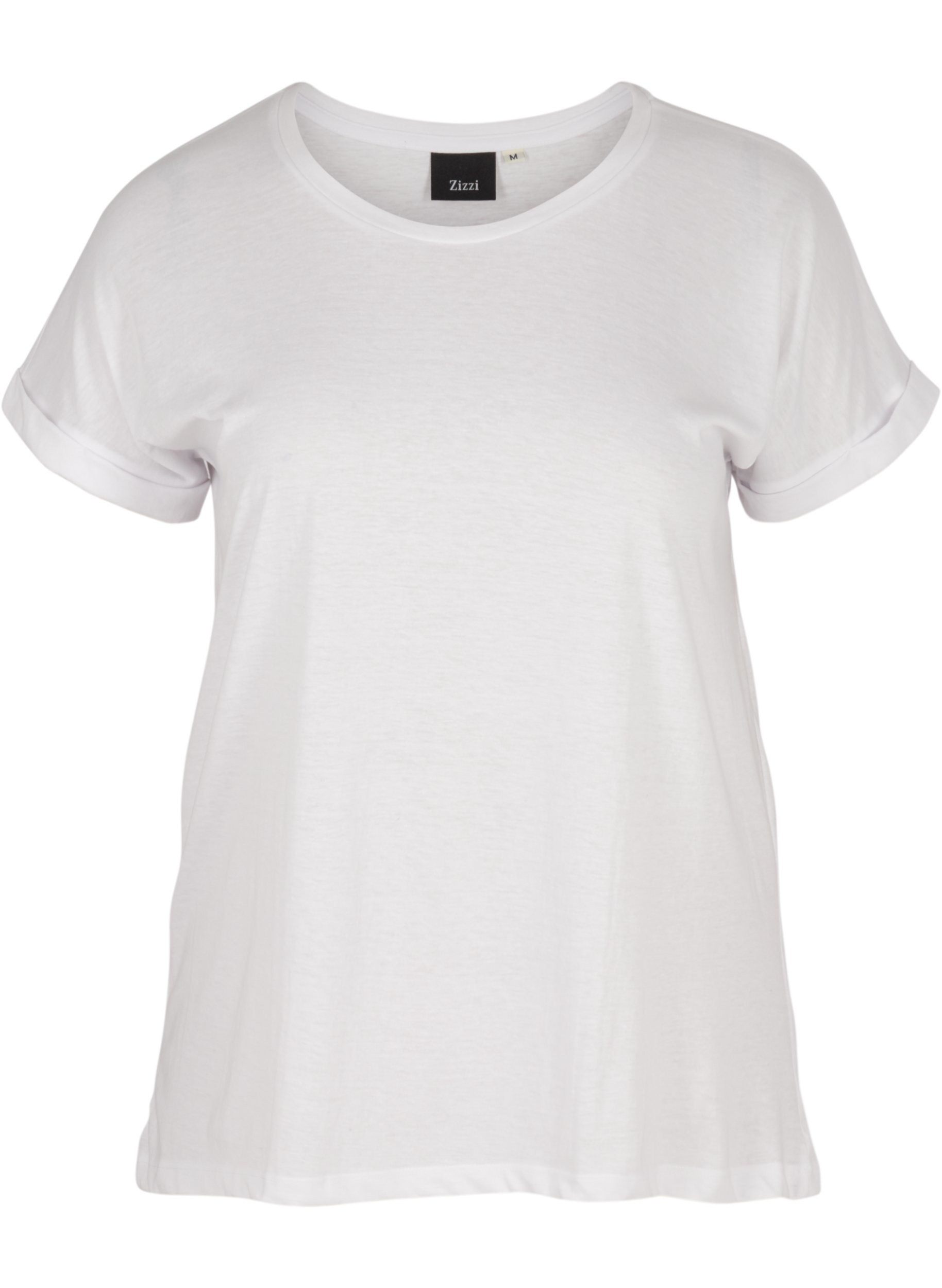 T-skjorte i bomullsmiks, Bright White, Packshot