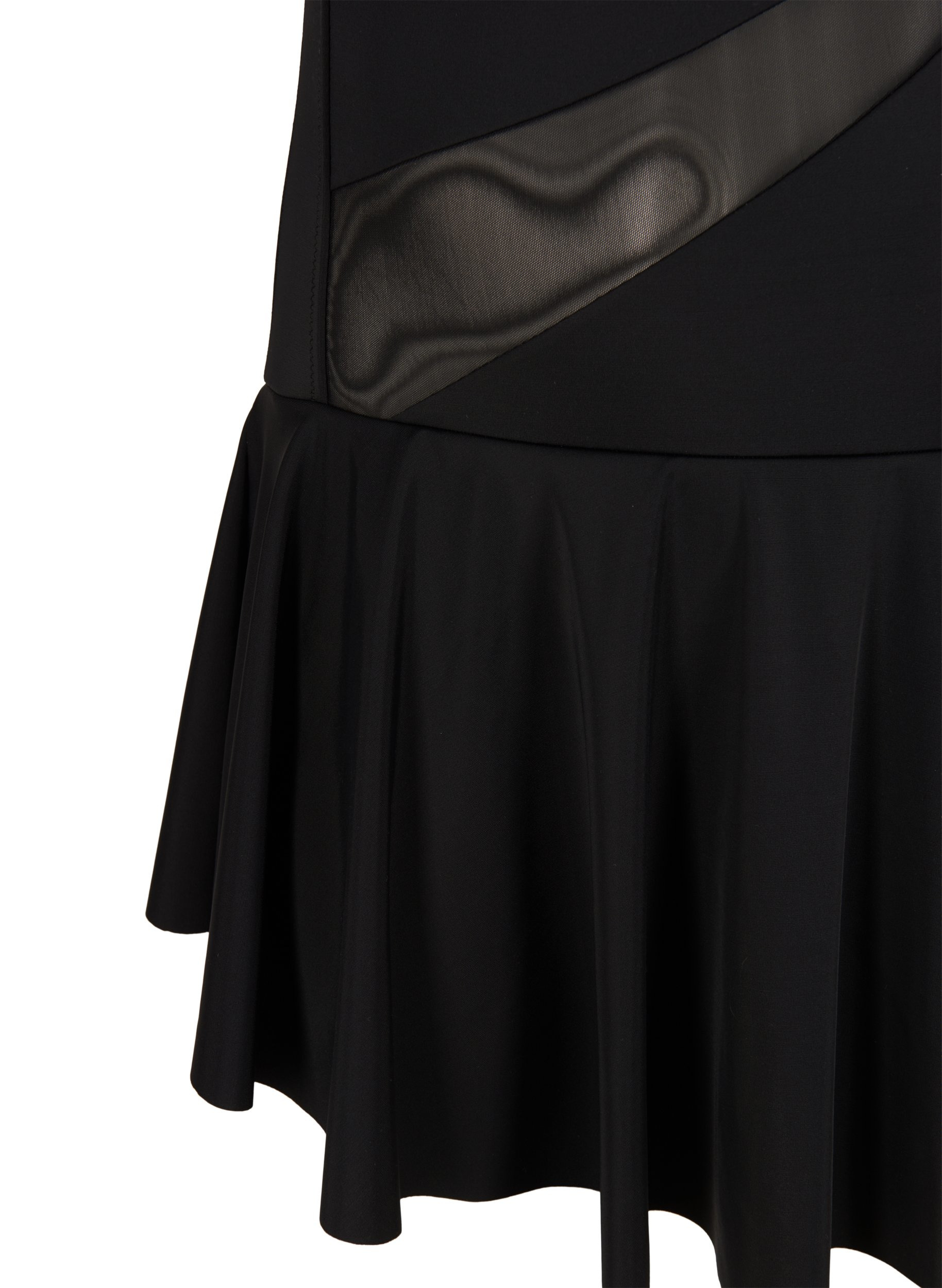 Badekjole med skjørt og mesh, Black, Packshot image number 2