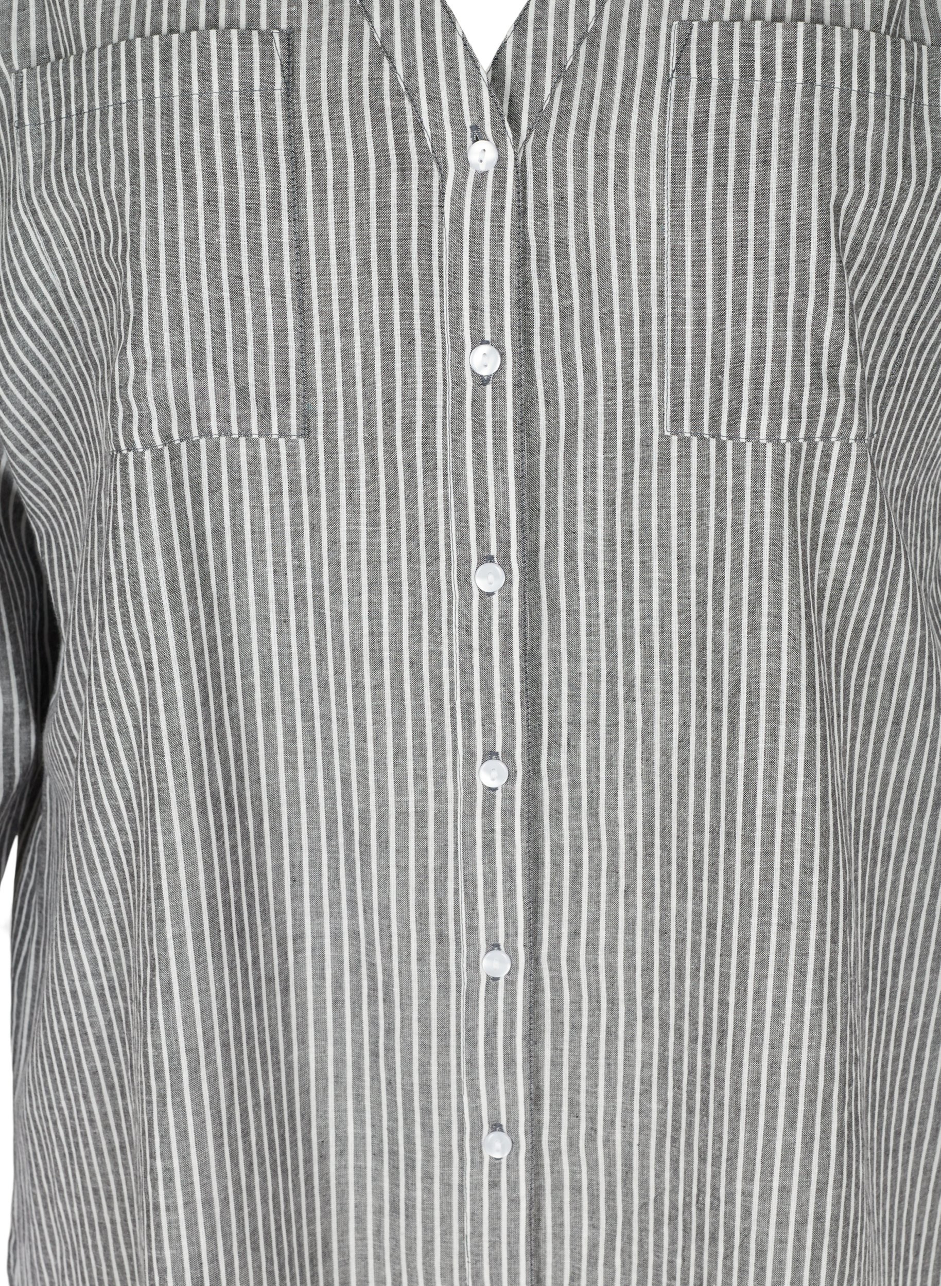 Stripete skjorte i 100% bomull, Black Stripe, Packshot image number 2