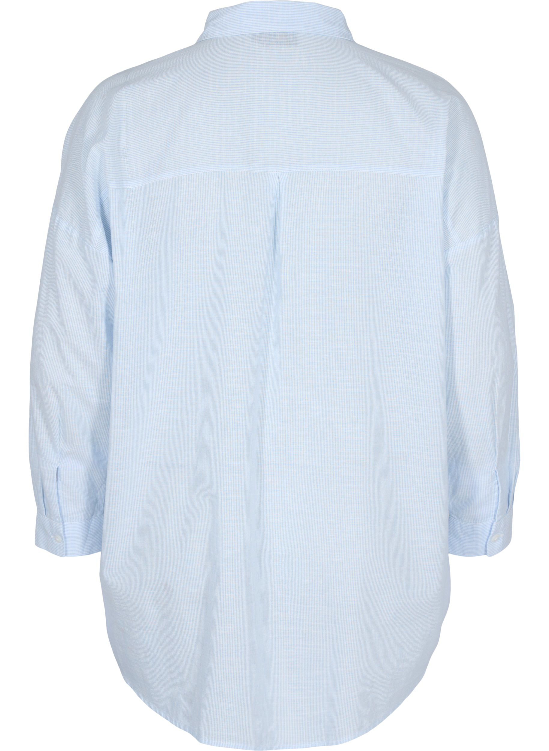 Stripete nattskjorte i bomull, White w. Blue Stripe, Packshot image number 1