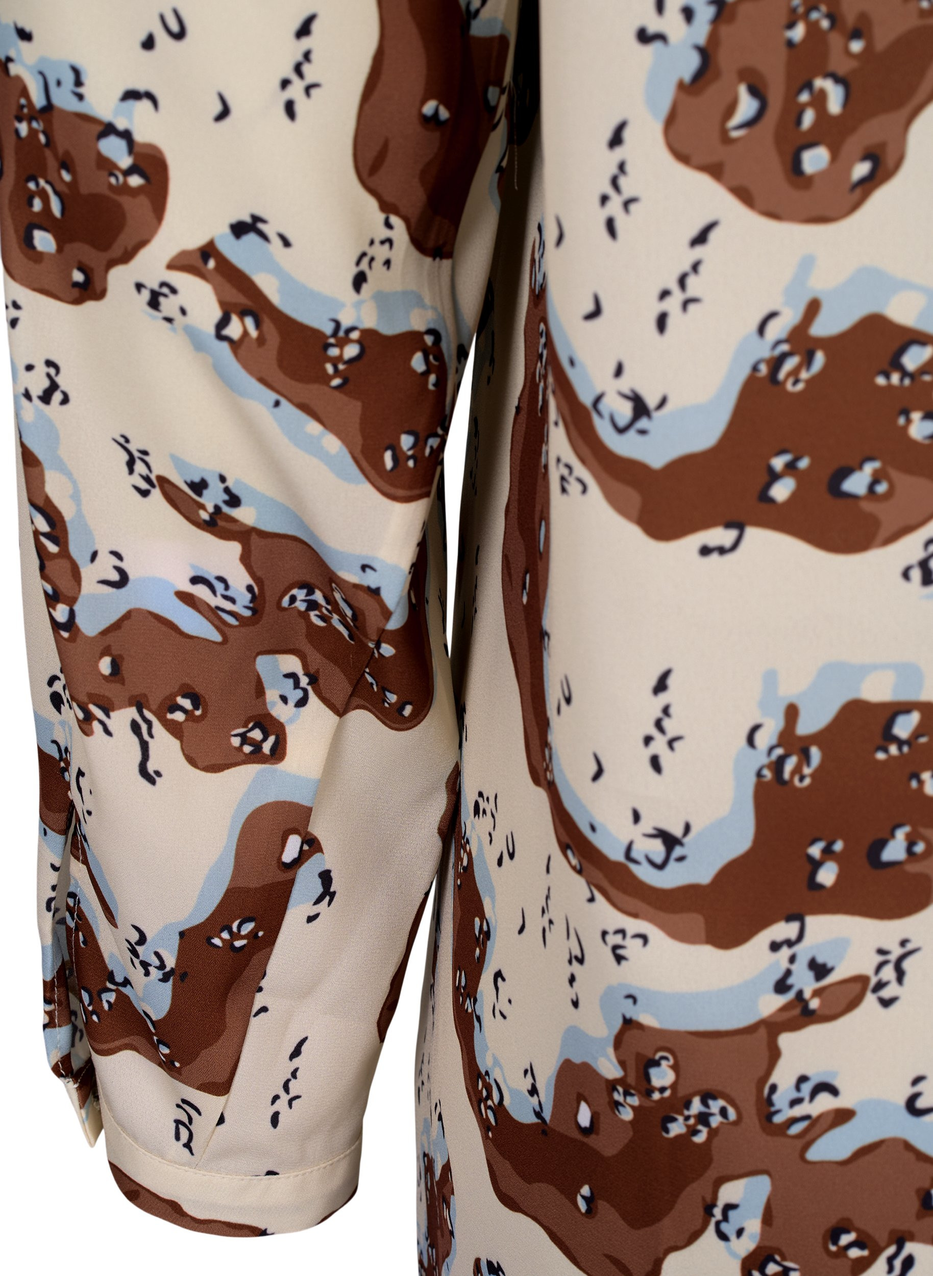 Mønstrete tunika med knapper, Camouflage AOP, Packshot image number 3