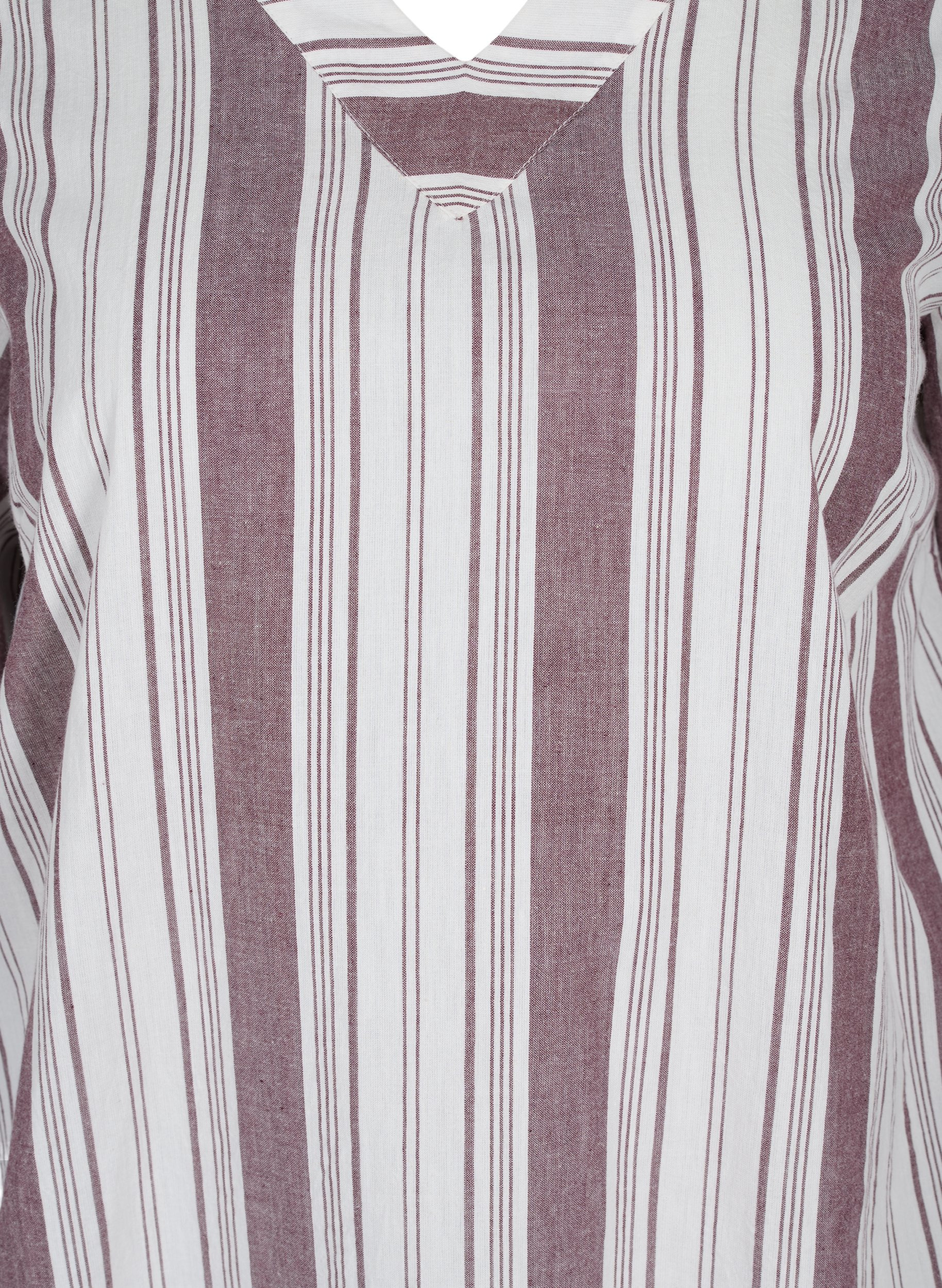 Stripete bomullskjole med korte ermer, Vineyard Wine Stripe, Packshot image number 2