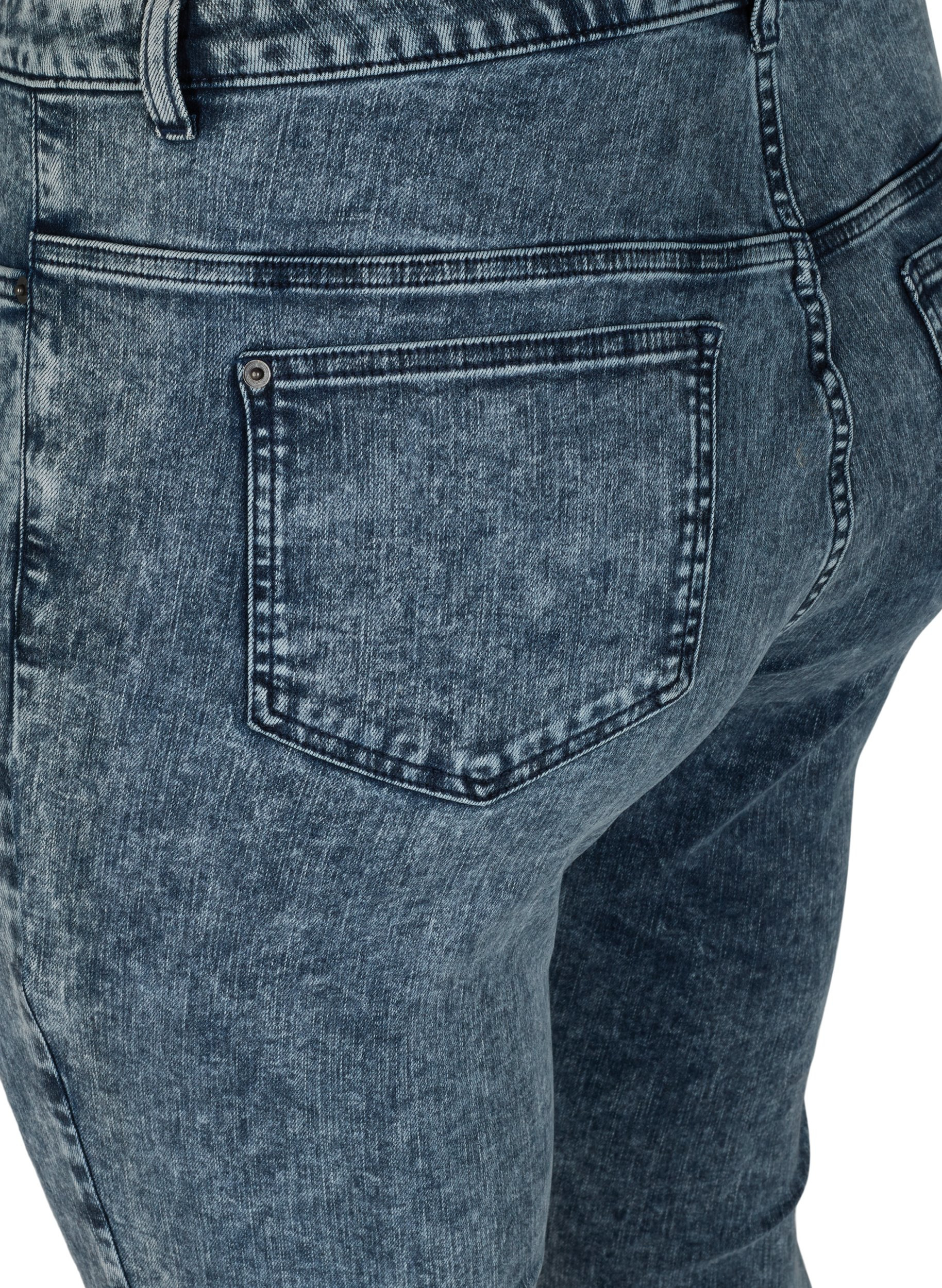Cropped Bea jeans med ekstra høyt liv, Blue Snow Wash, Packshot image number 3