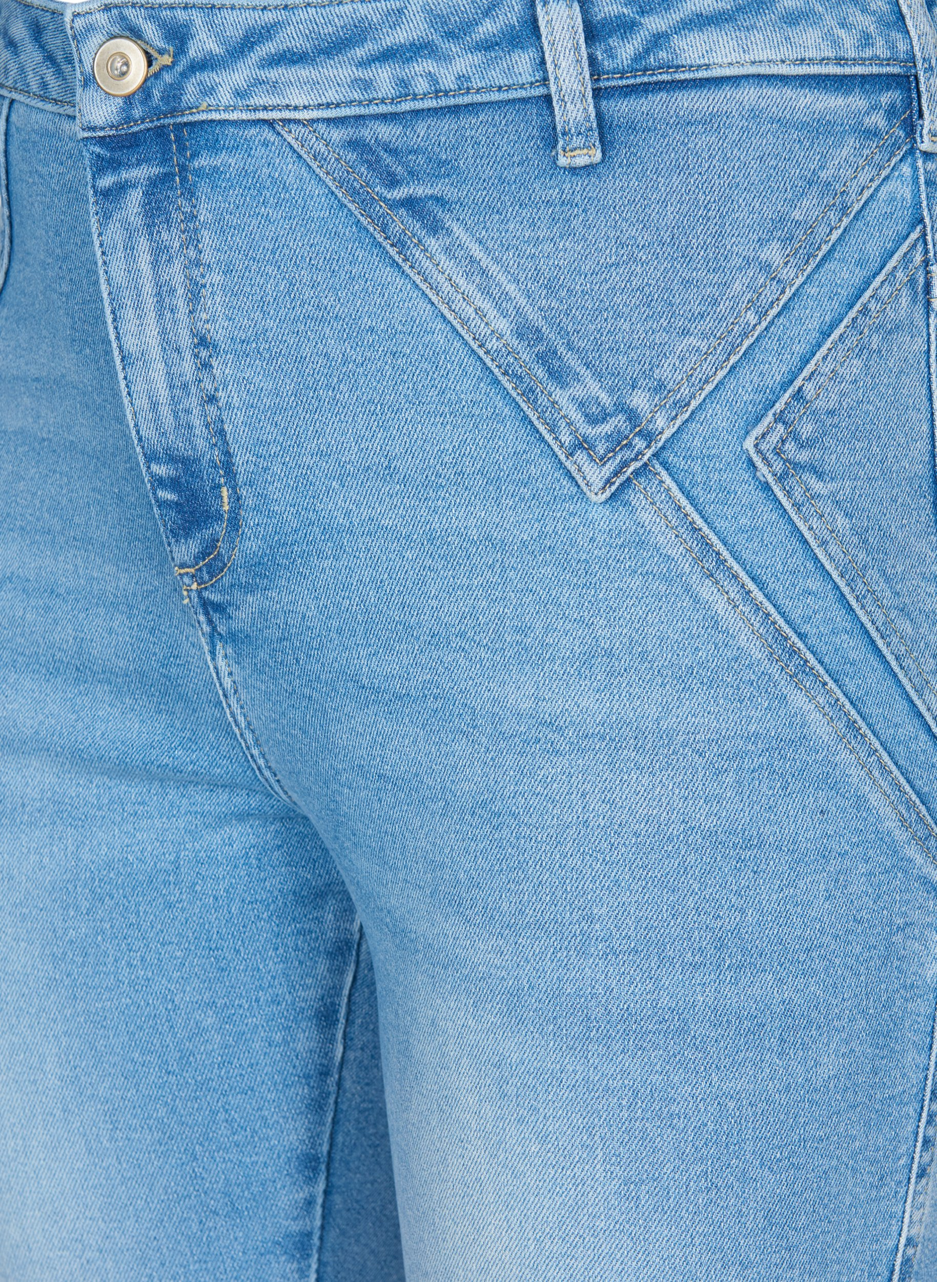 Super slim Amy jeans med markante sømmer, Light blue, Packshot image number 2