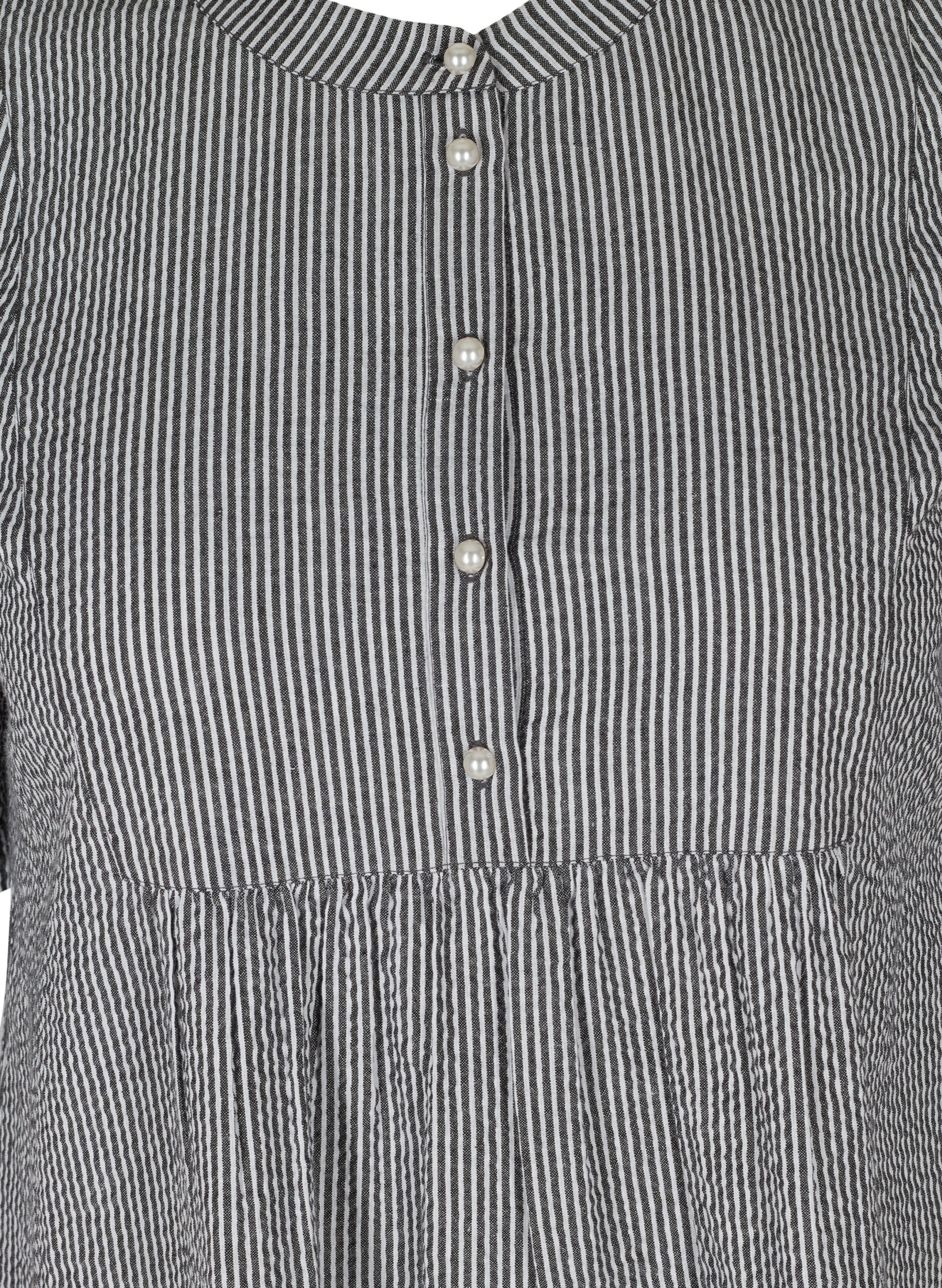 Bomullstunika med et stripete mønster, Black Stripe, Packshot image number 2