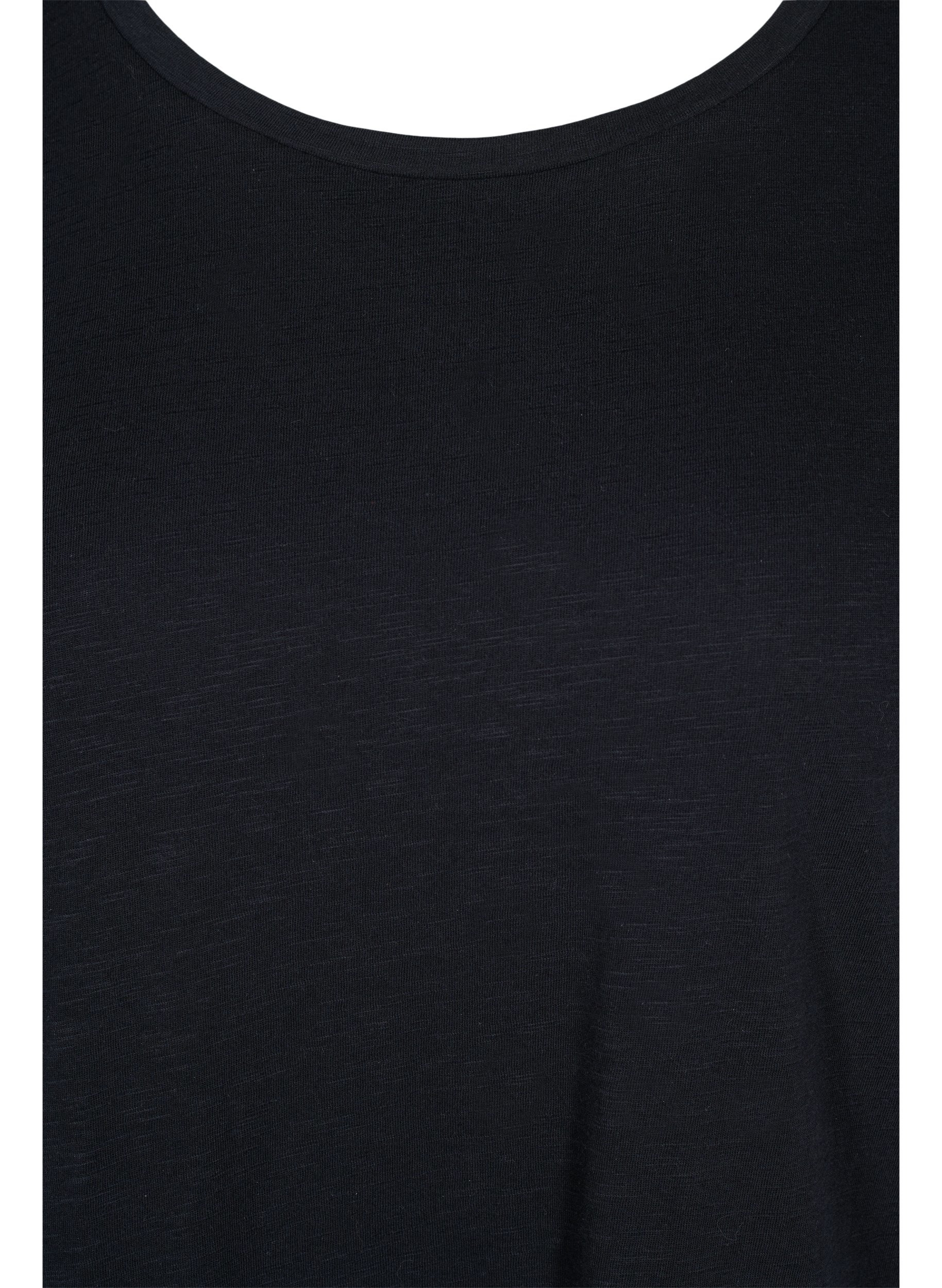 T-skjorte i bomull med korte ermer, Black, Packshot image number 2